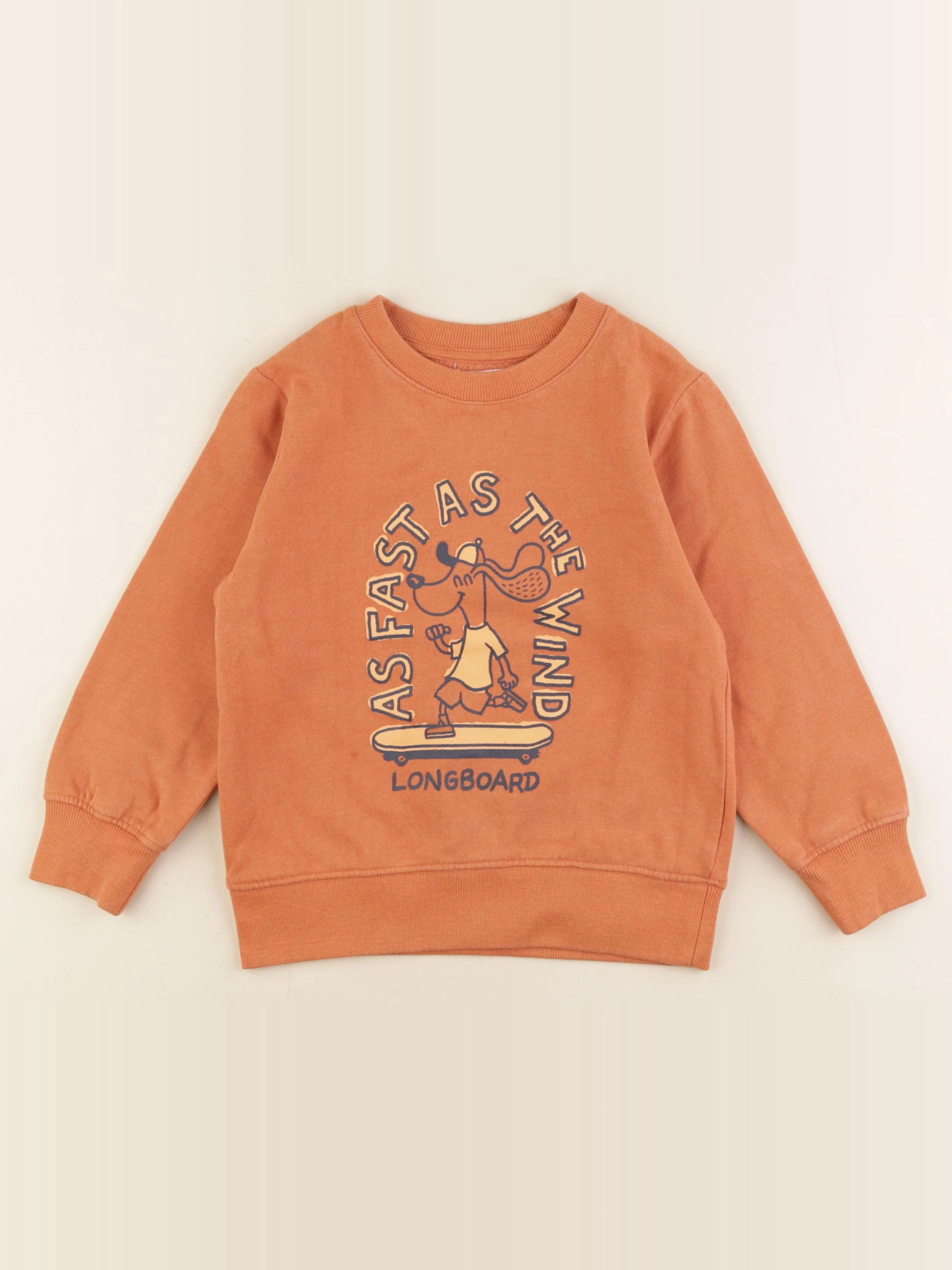 Vertbaudet - sweat orange - 6 ans