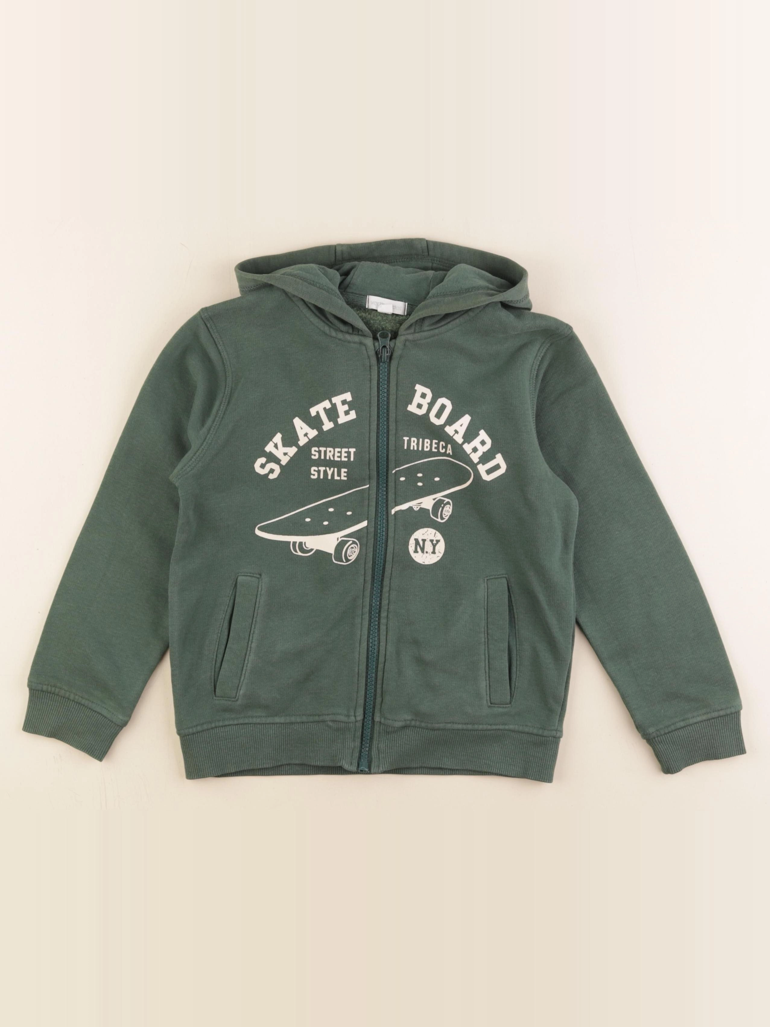 Vertbaudet - sweat vert - 6 ans