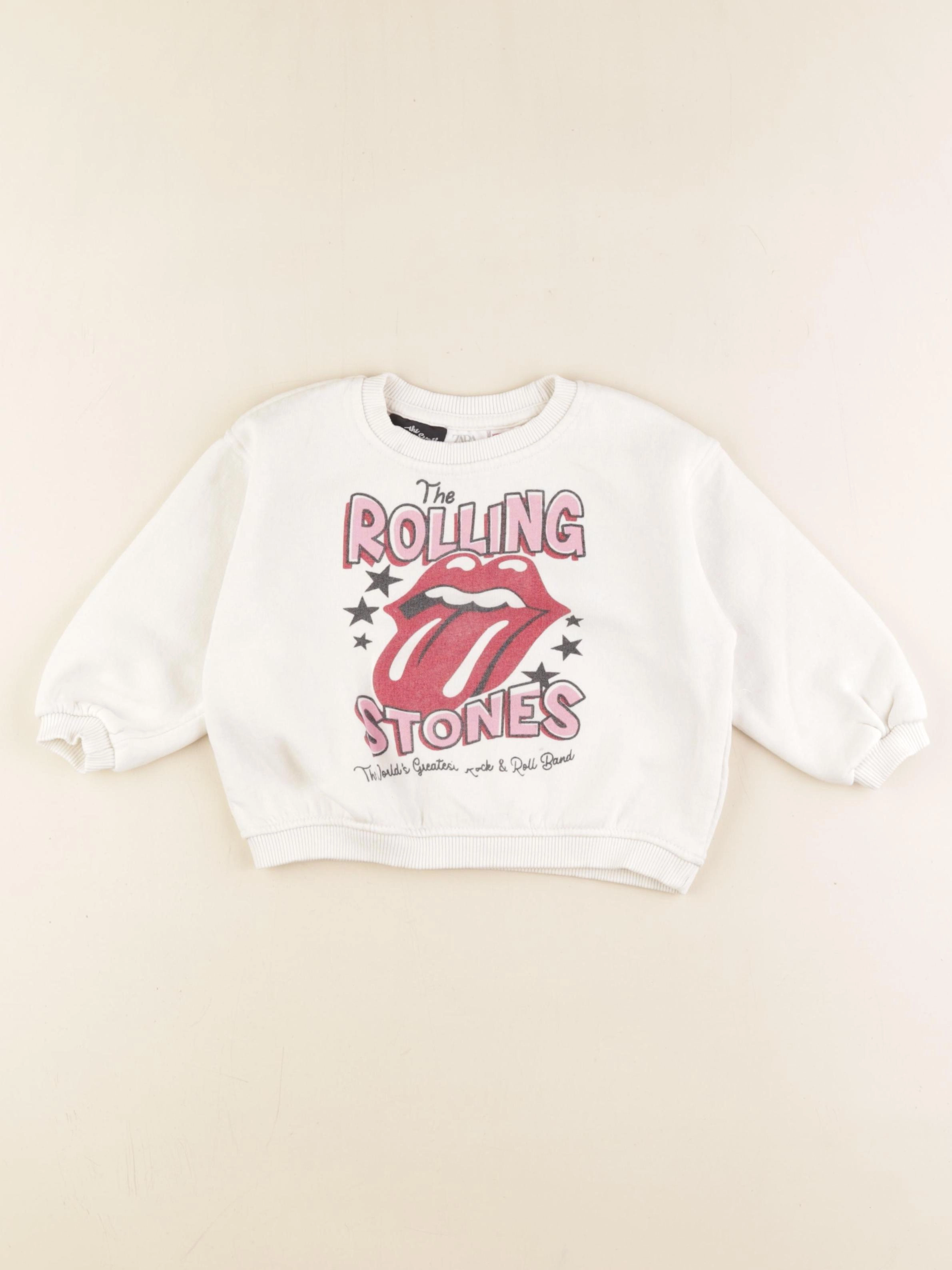 Zara - sweat blanc - 12/18 mois