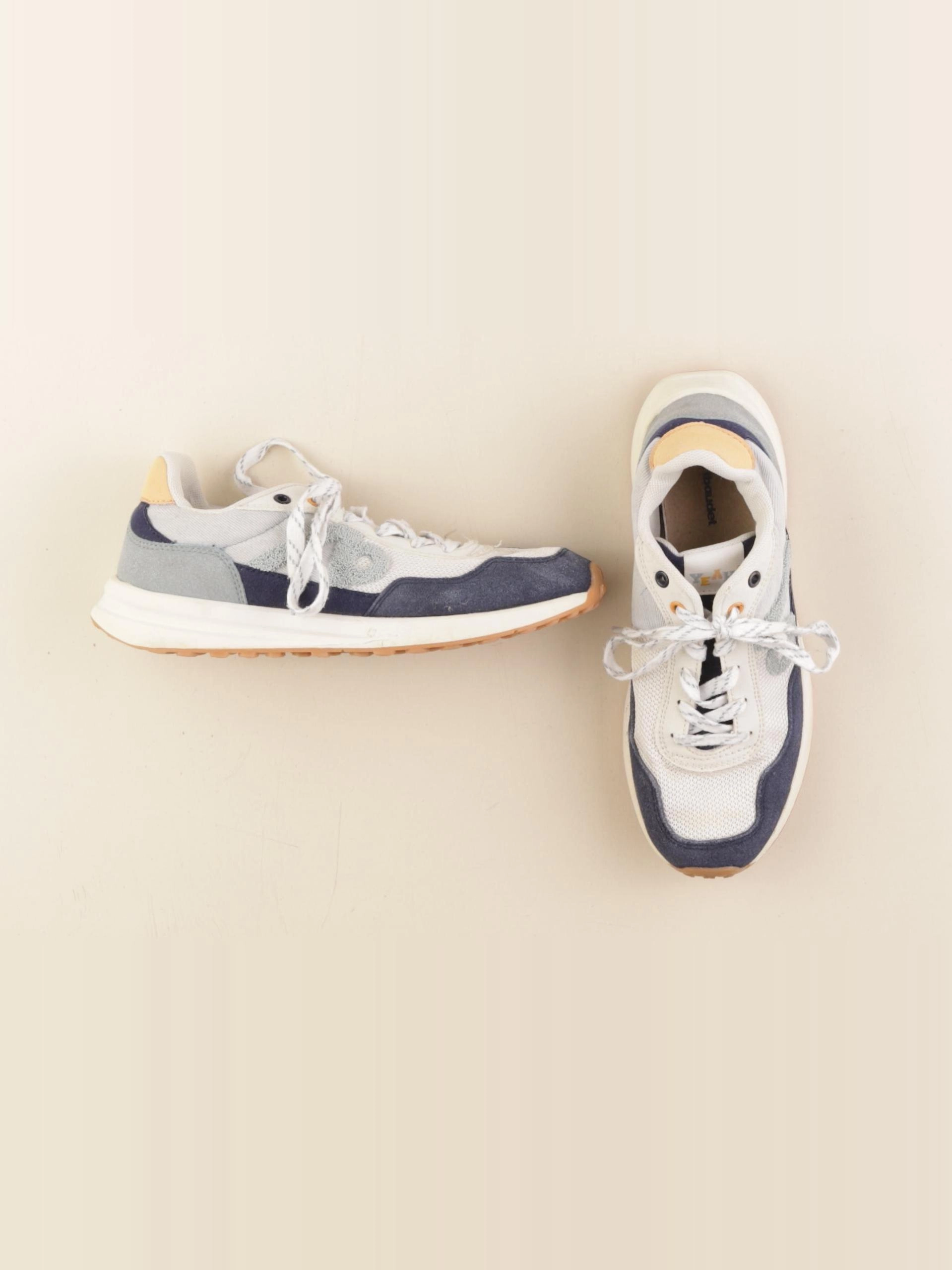 Vertbaudet - tennis à scratch/ lacets blanc, bleu - pointure 37