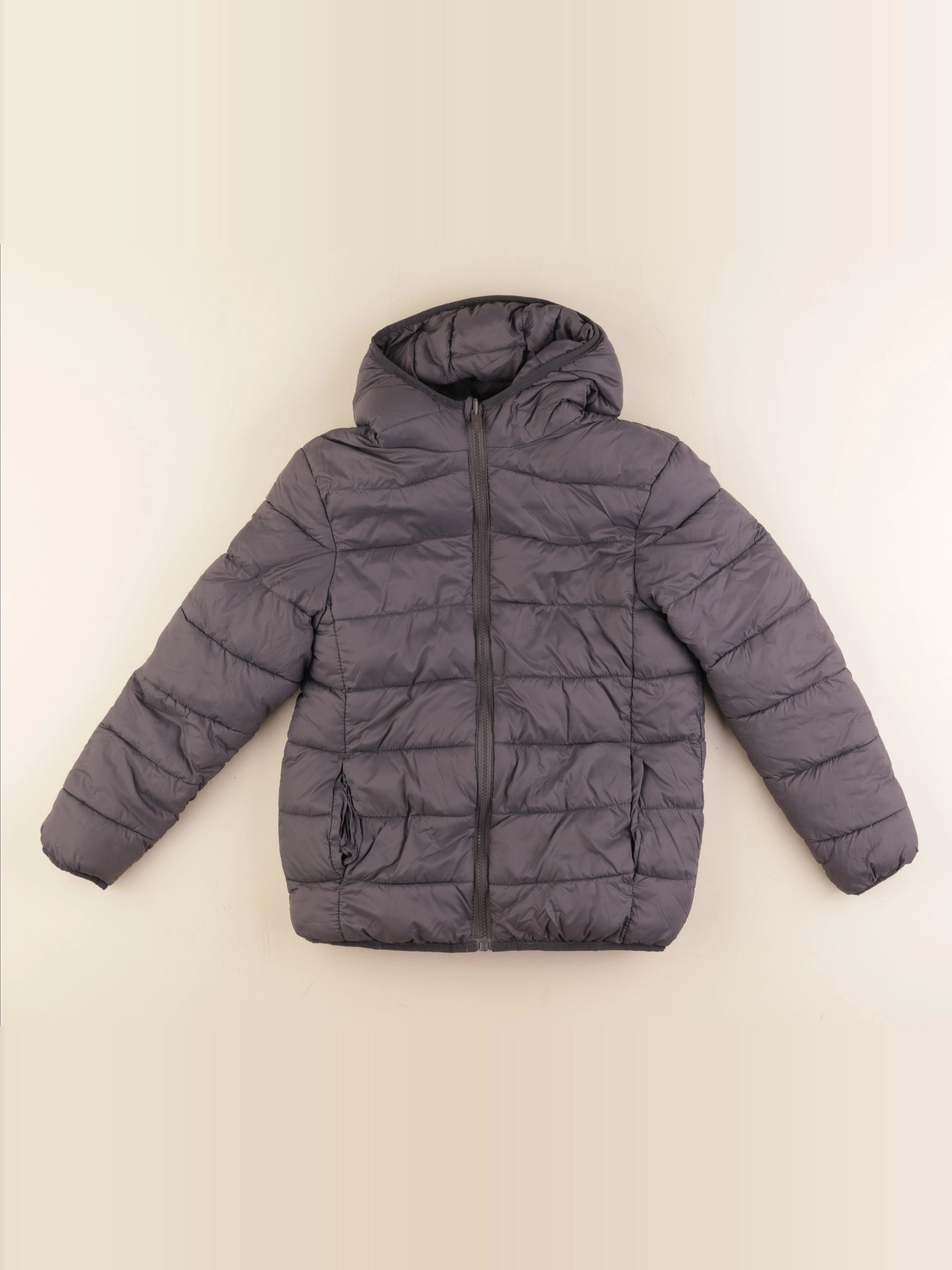 Vertbaudet - doudoune réversible gris - 12 ans