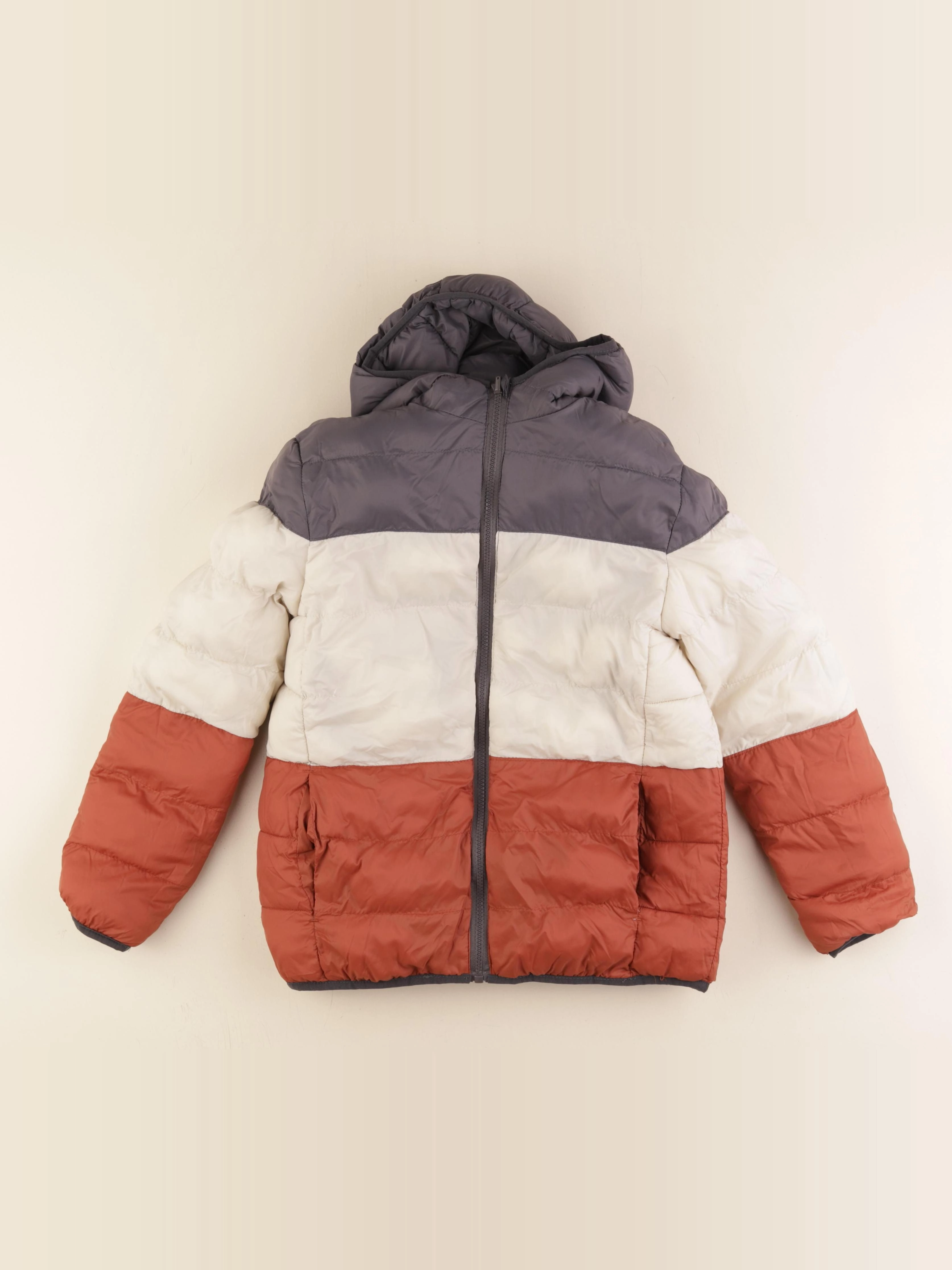 Vertbaudet - doudoune réversible gris - 12 ans