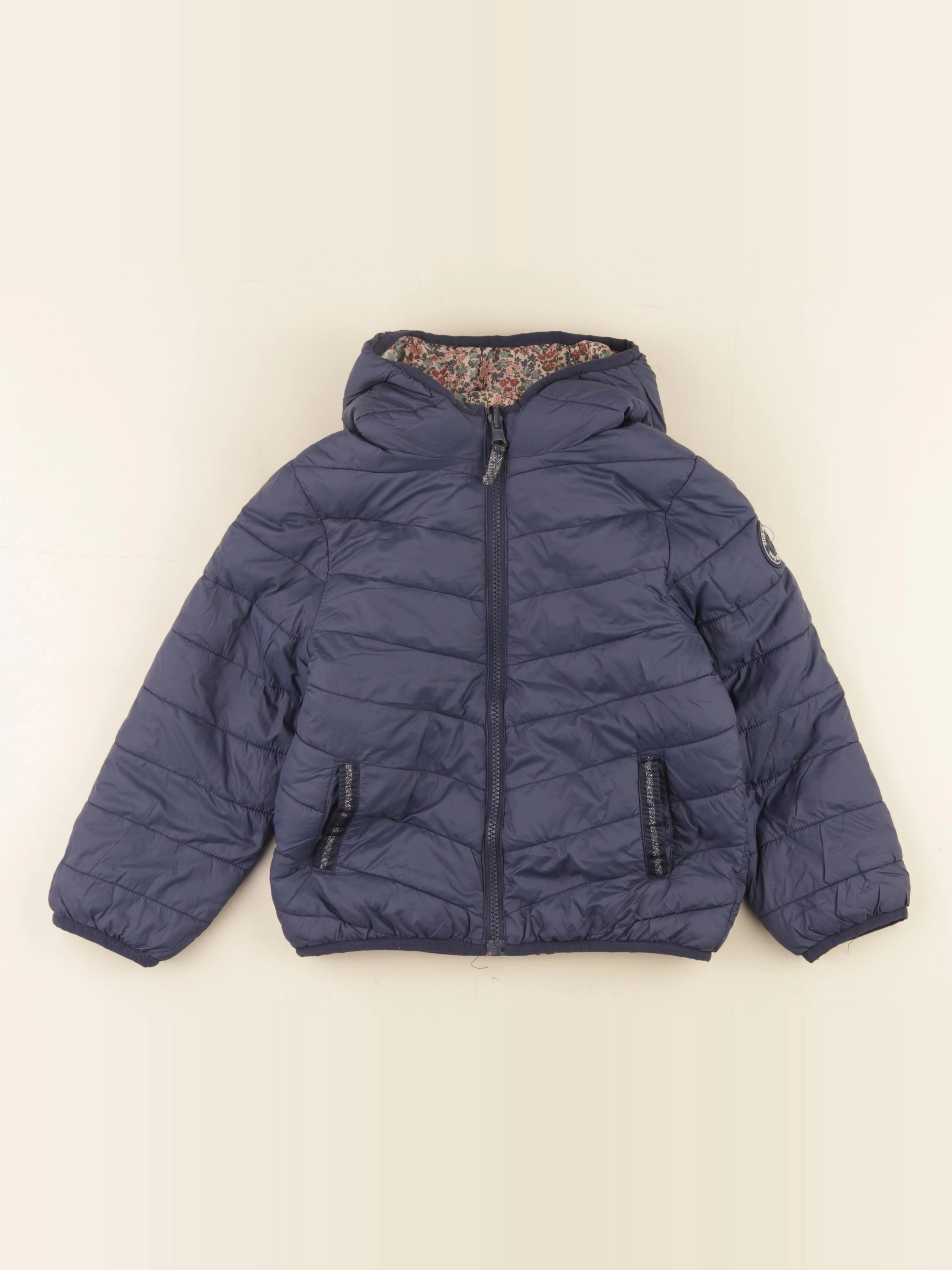 Vertbaudet - doudoune réversible bleu, rose - 7 ans