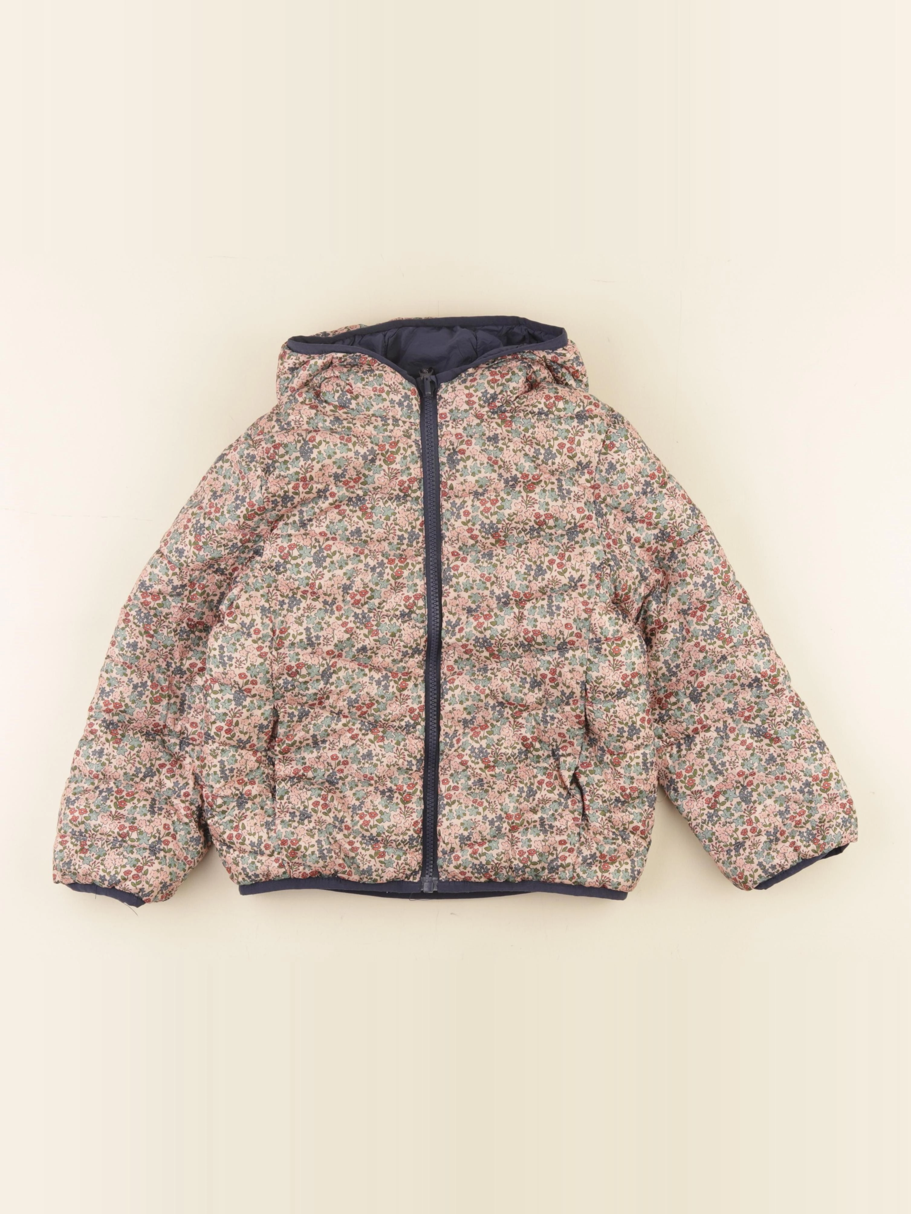 Vertbaudet - doudoune réversible bleu, rose - 7 ans