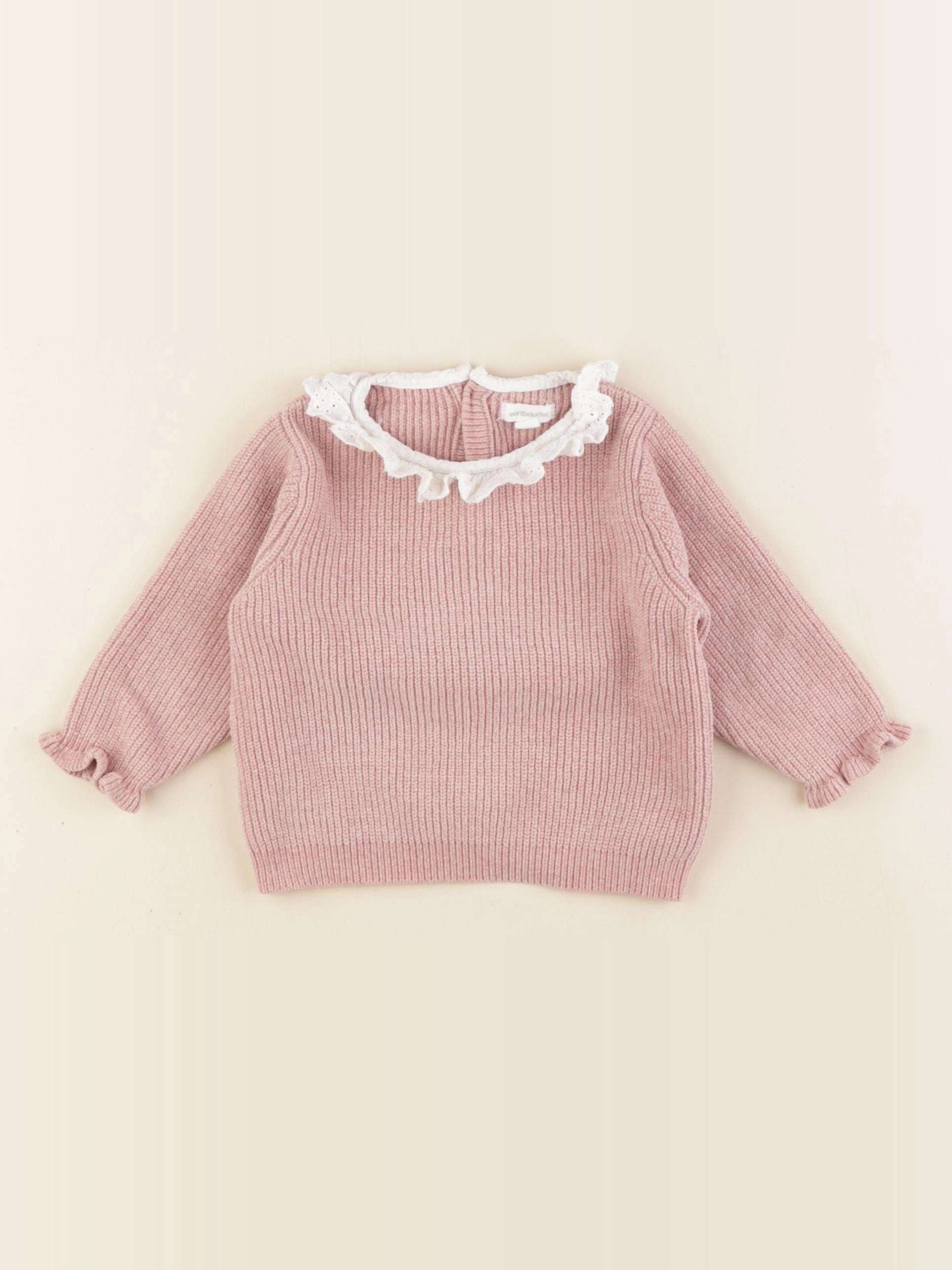 Vertbaudet - pull rose - 6 mois