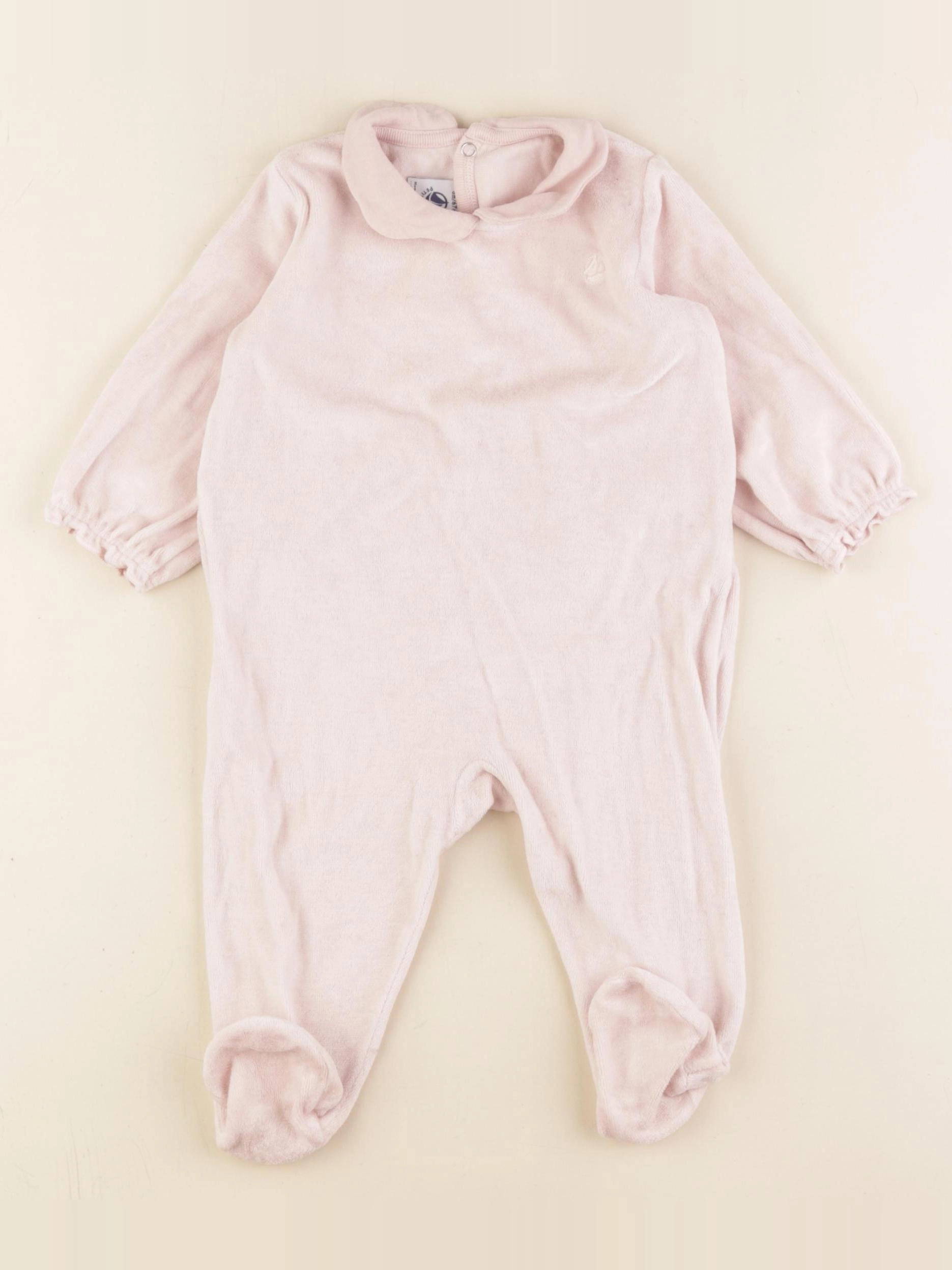 Petit Bateau - pyjama velours rose - 6 mois