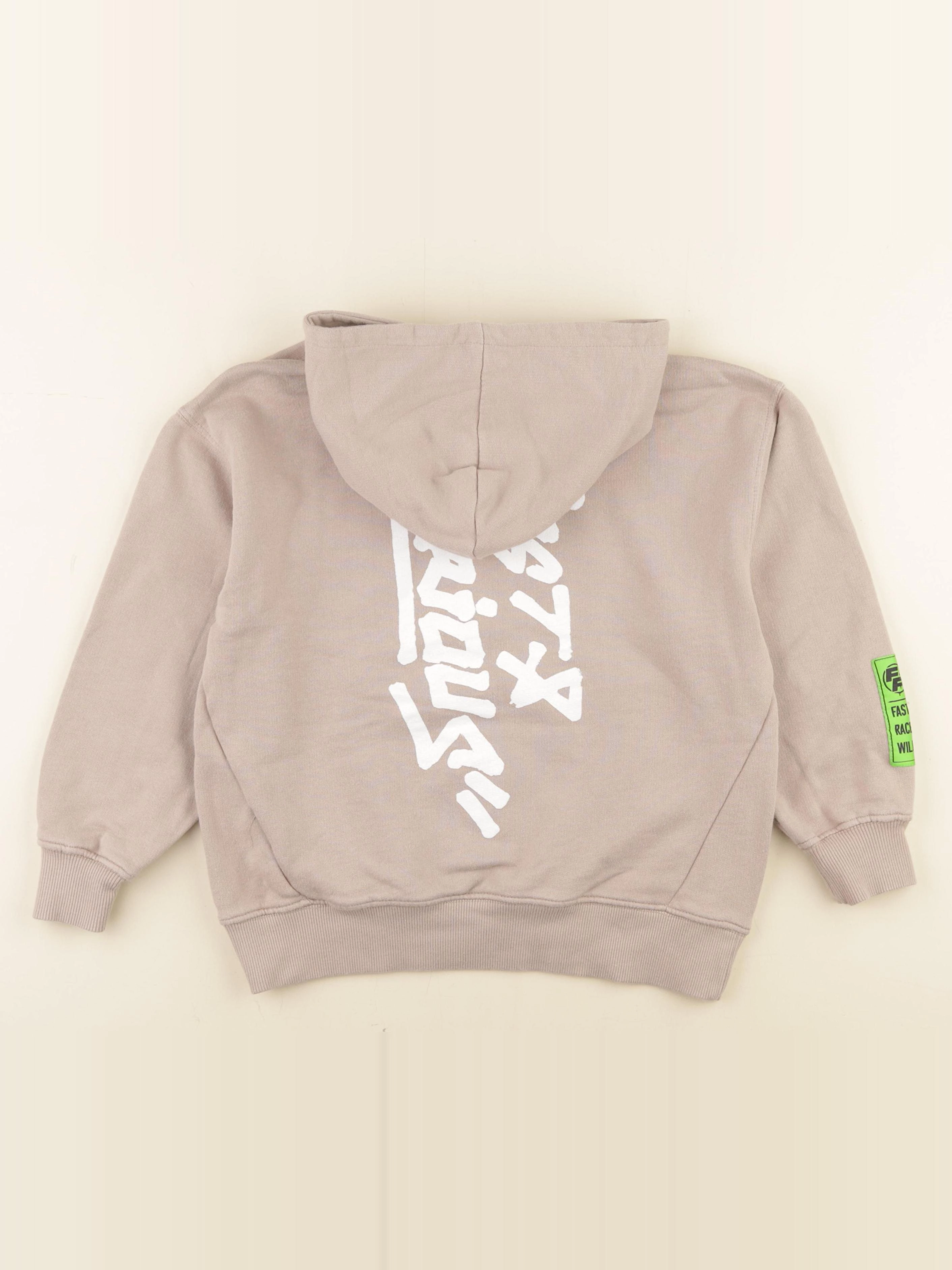 Zara - sweat imprimé au dos beige - 8/9 ans