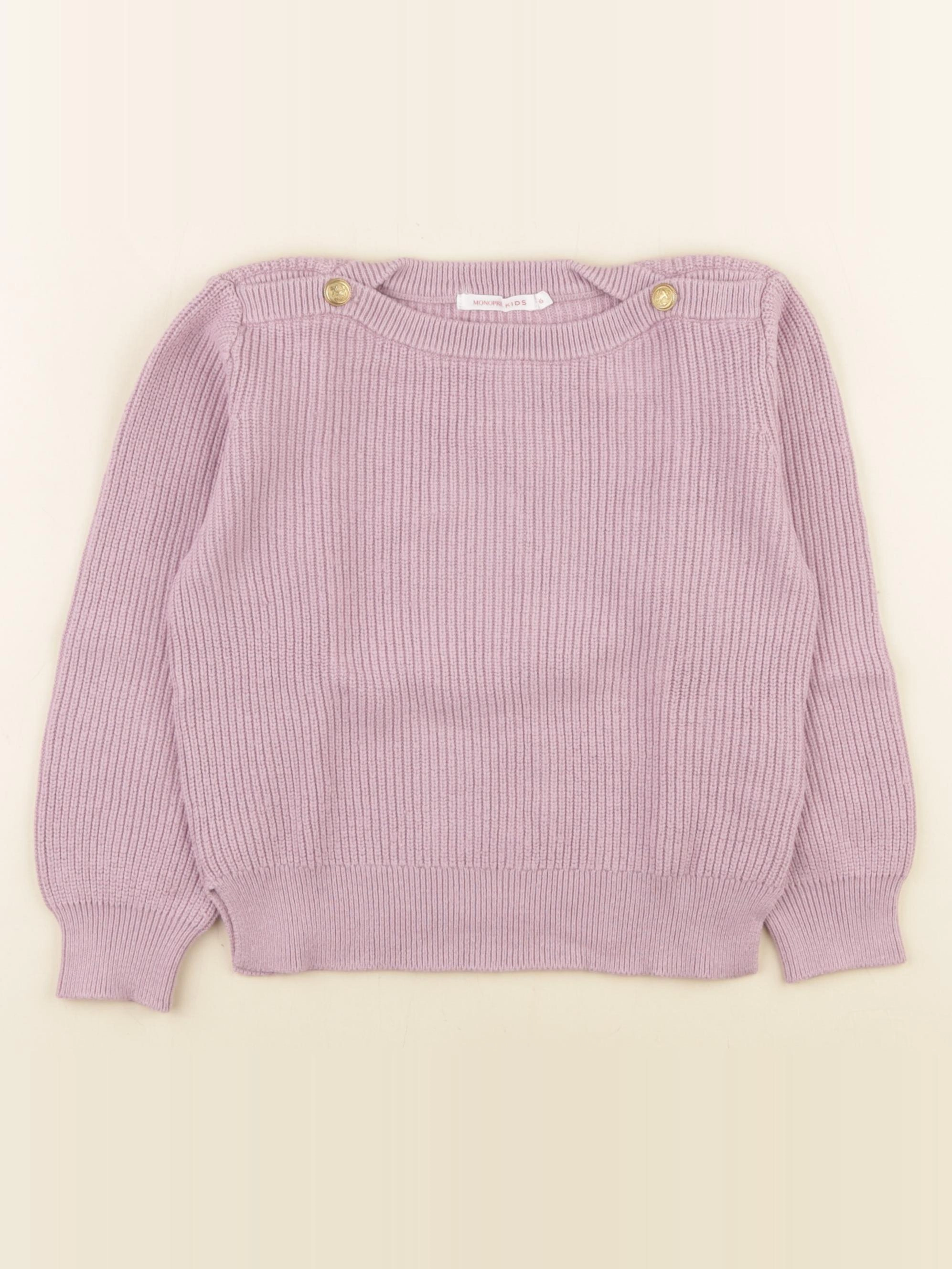 Monoprix - pull violet - 6 ans
