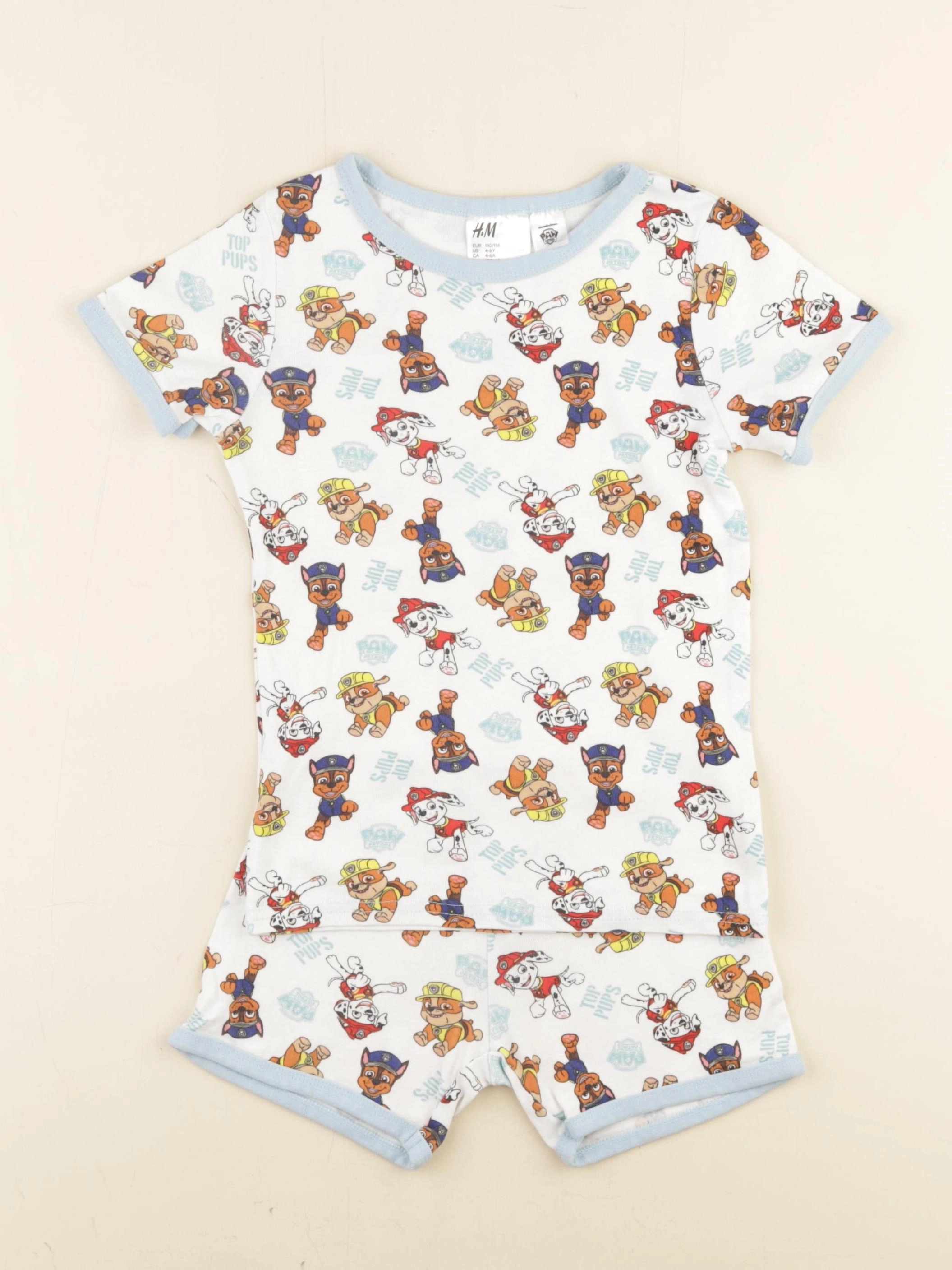 H&M - pyjama coton bleu - 4/6 ans