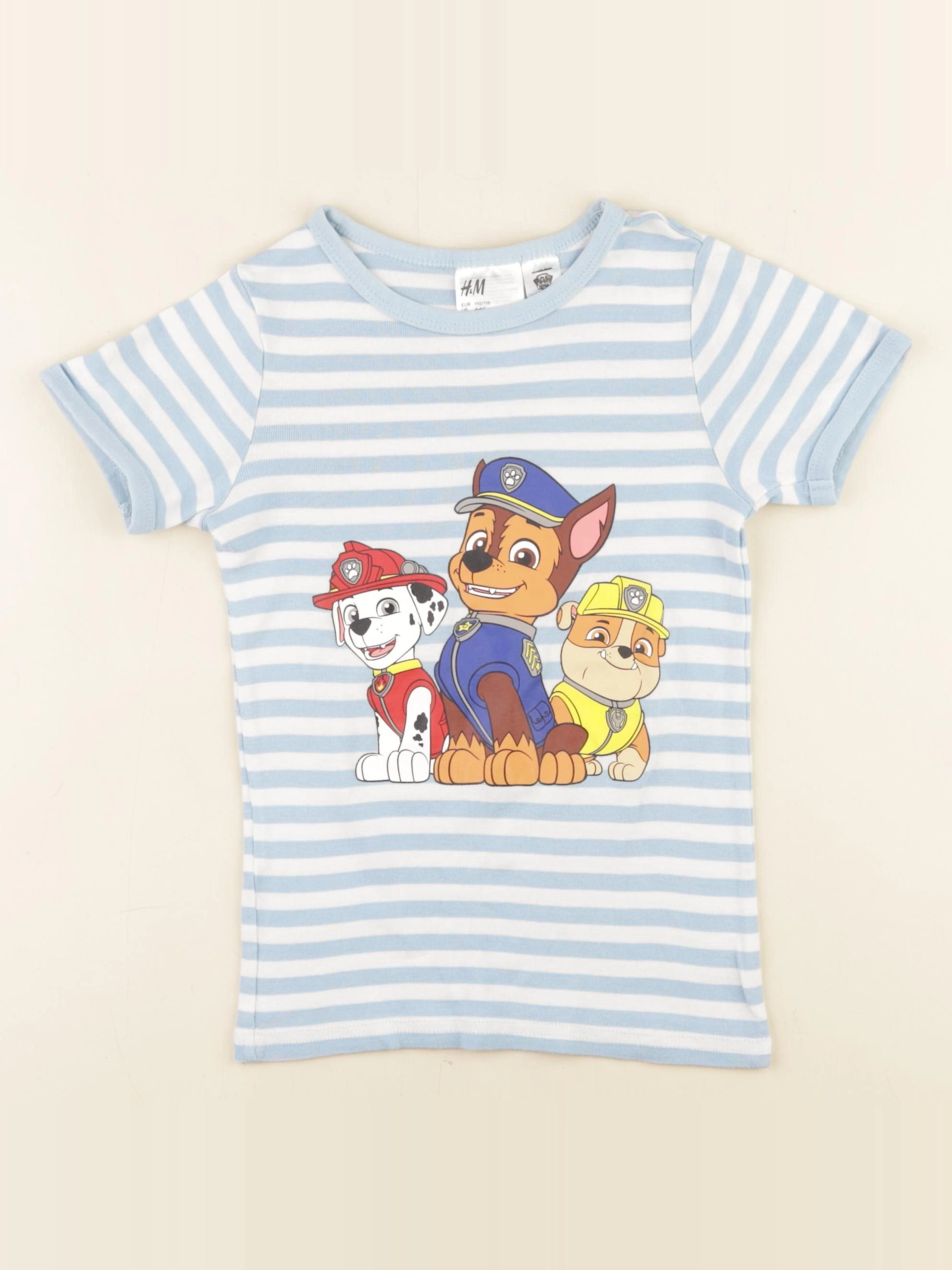 H&M - tee-shirt bleu - 4/6 ans