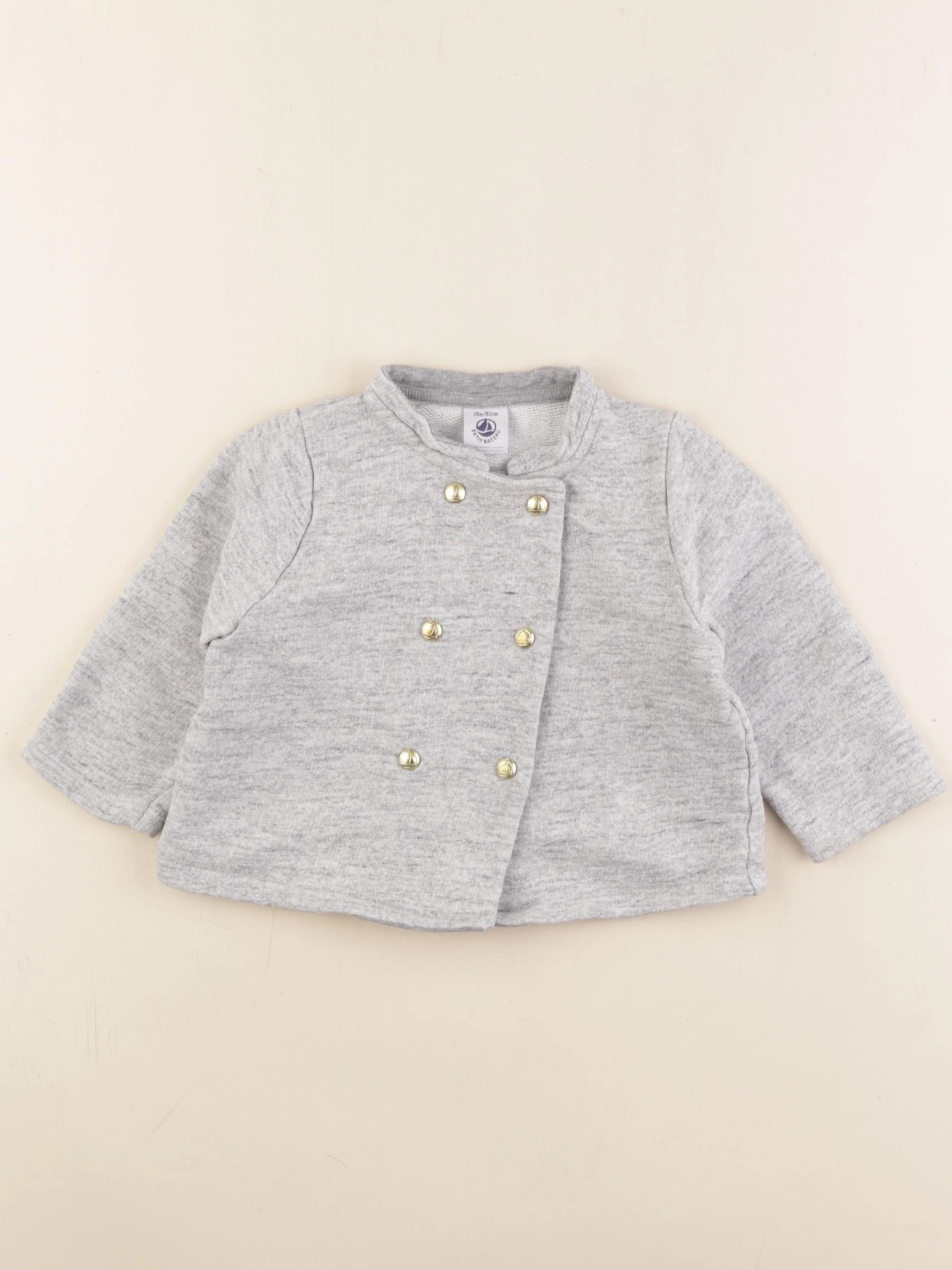 Petit Bateau - sweat gris - 18 mois