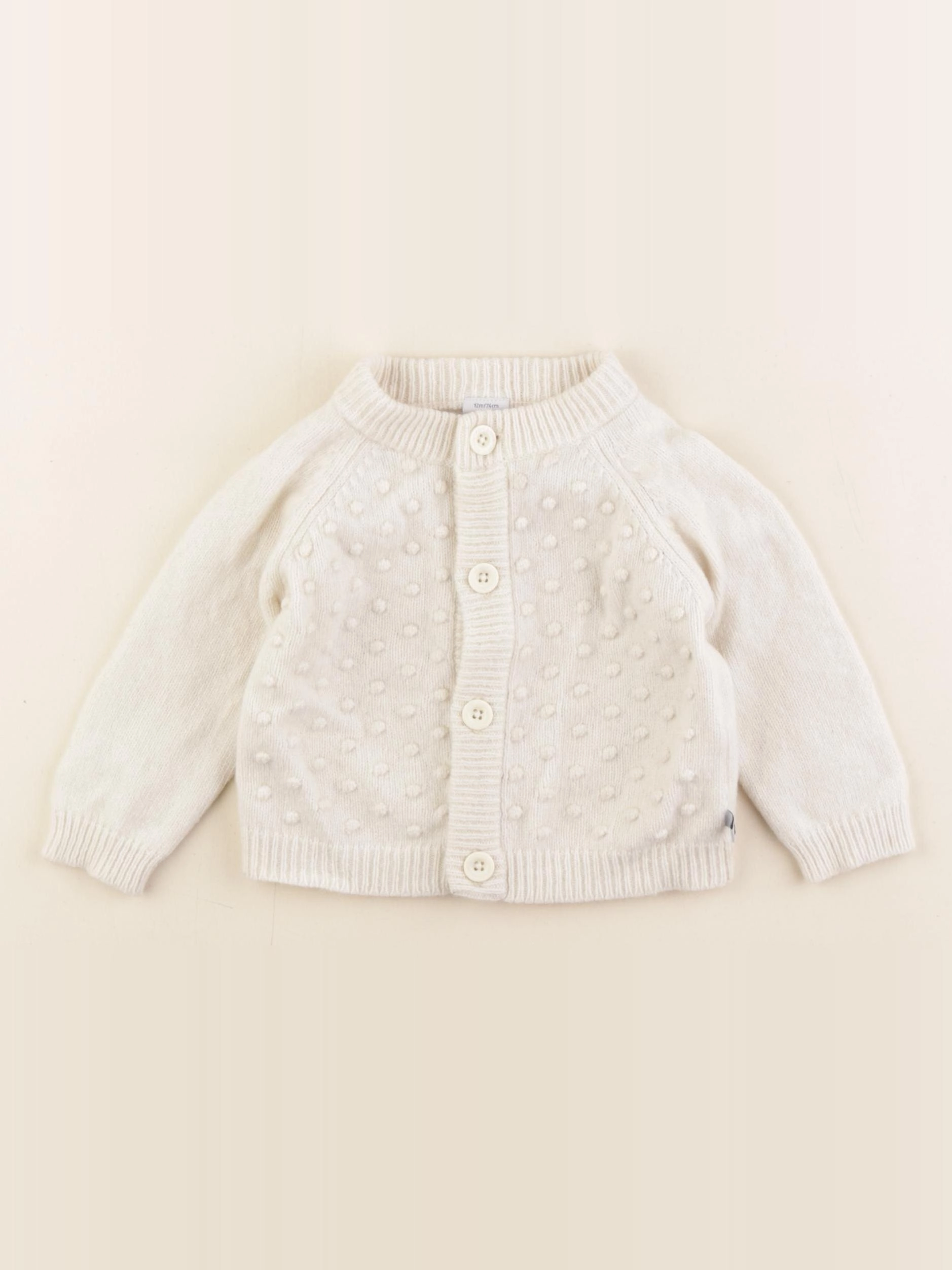 Petit Bateau - gilet blanc - 12 mois