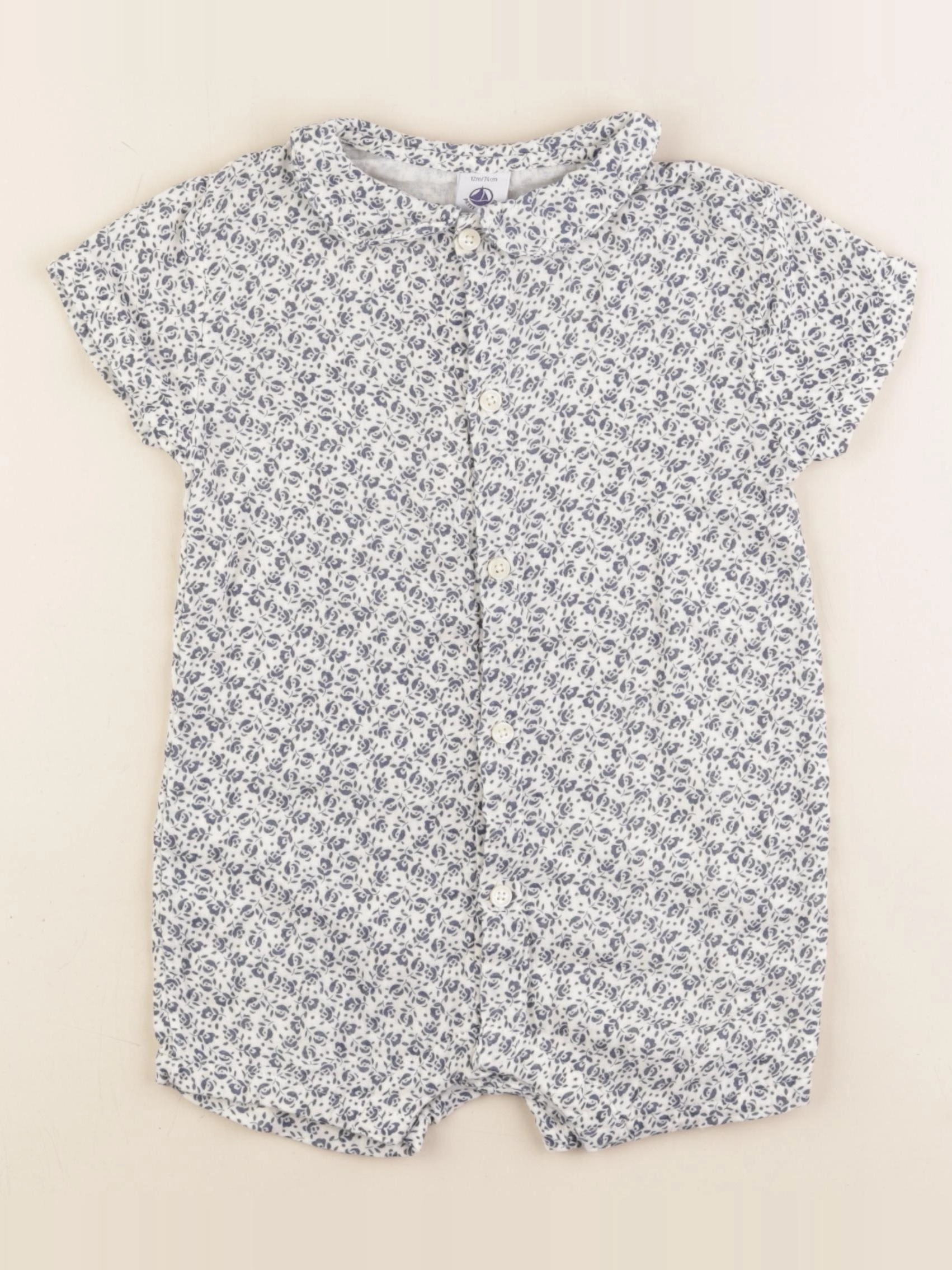 Petit Bateau - combinaison bleu - 12 mois