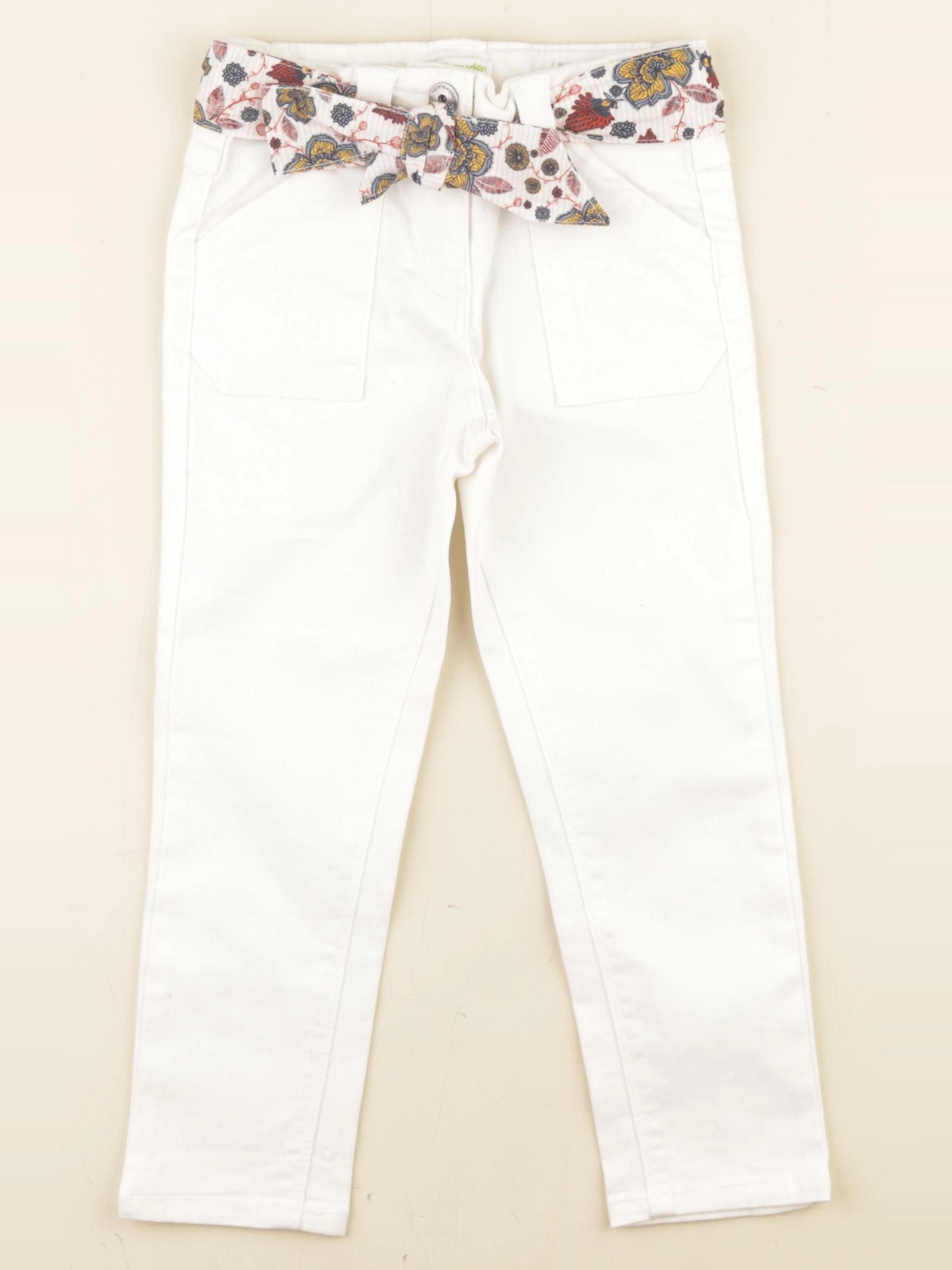 Vertbaudet - pantalon blanc - 4 ans