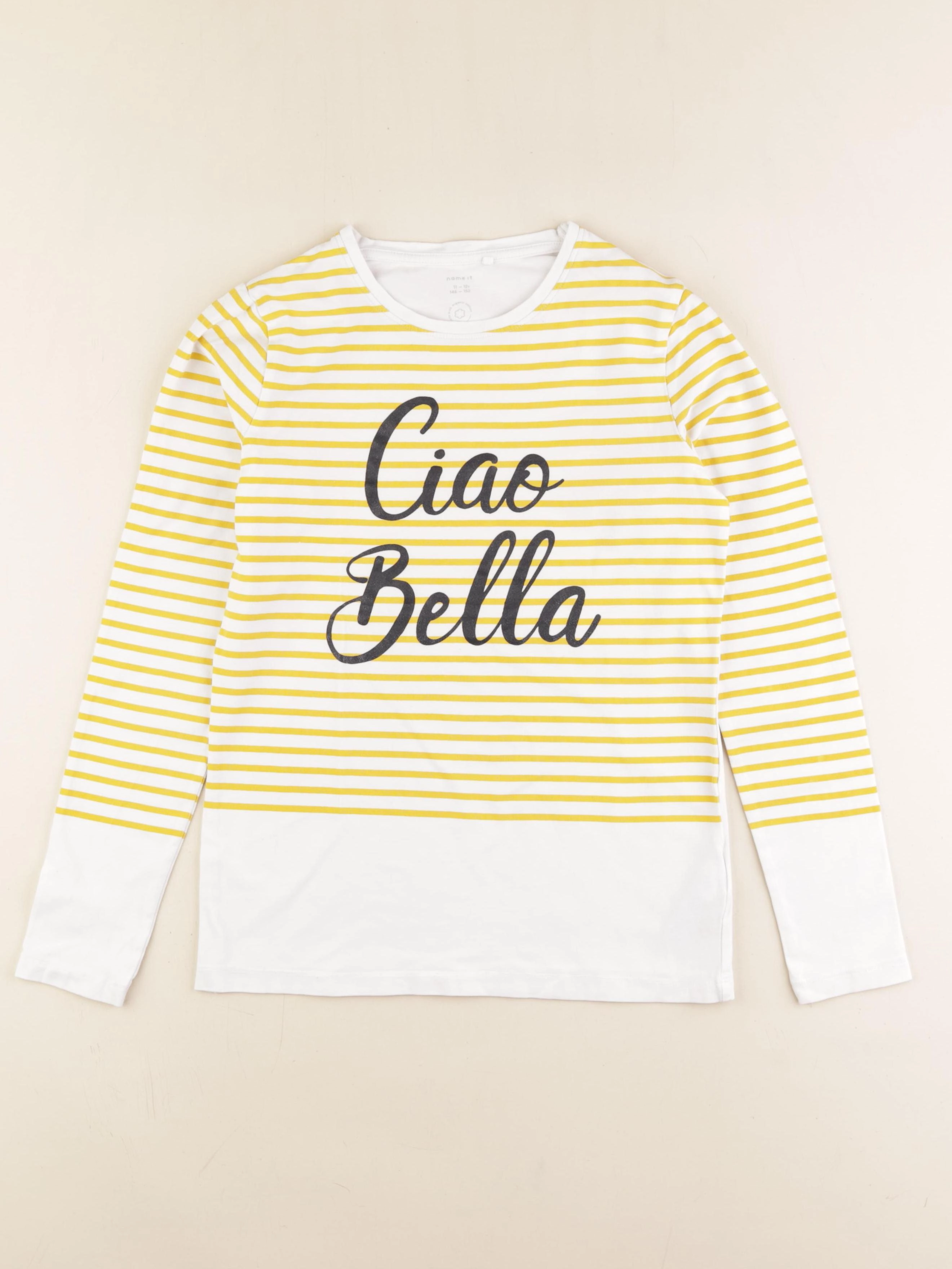 Name it - tee-shirt blanc, jaune - 11/12 ans