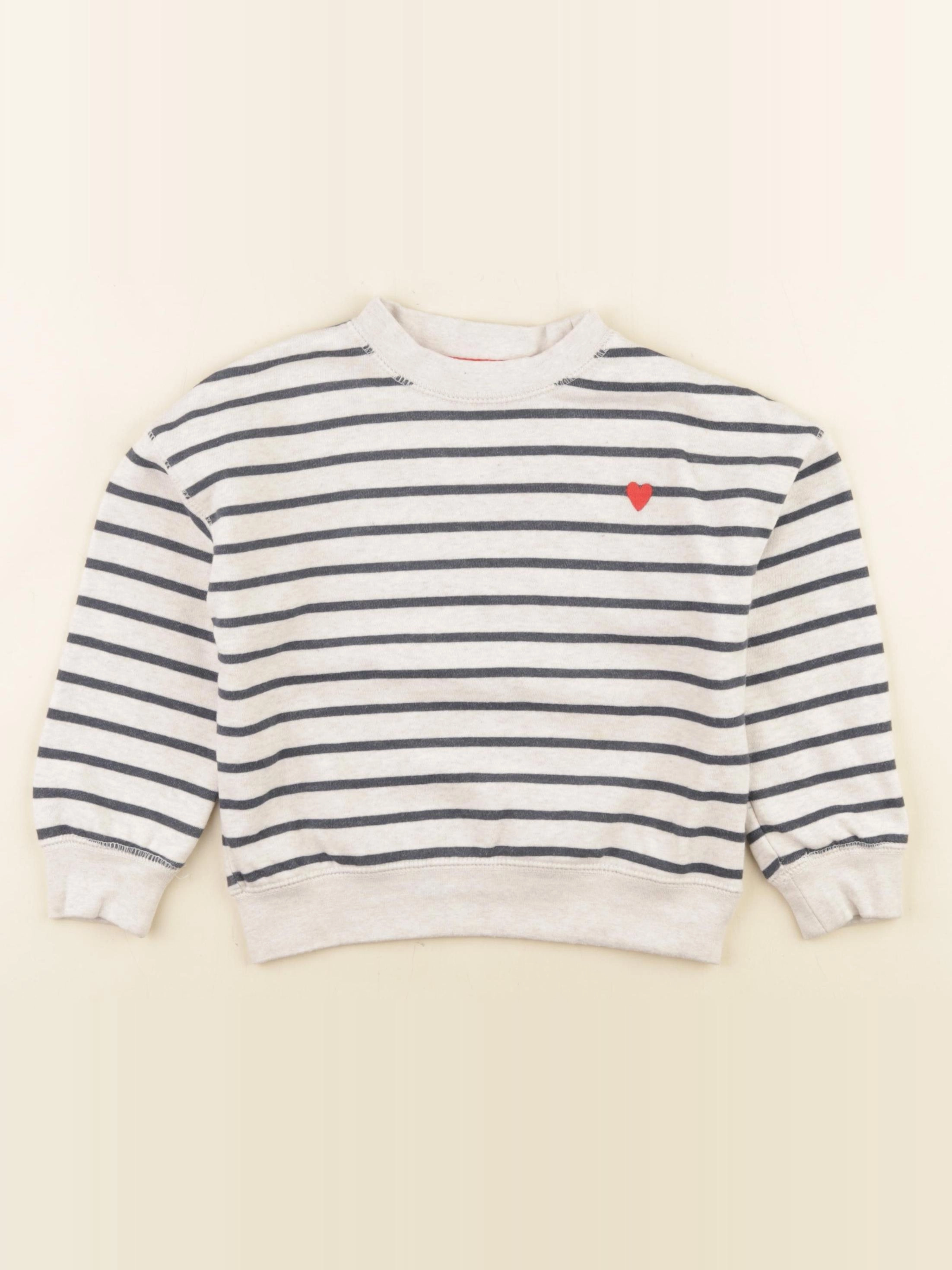 Monoprix - sweat beige, bleu - 3 ans