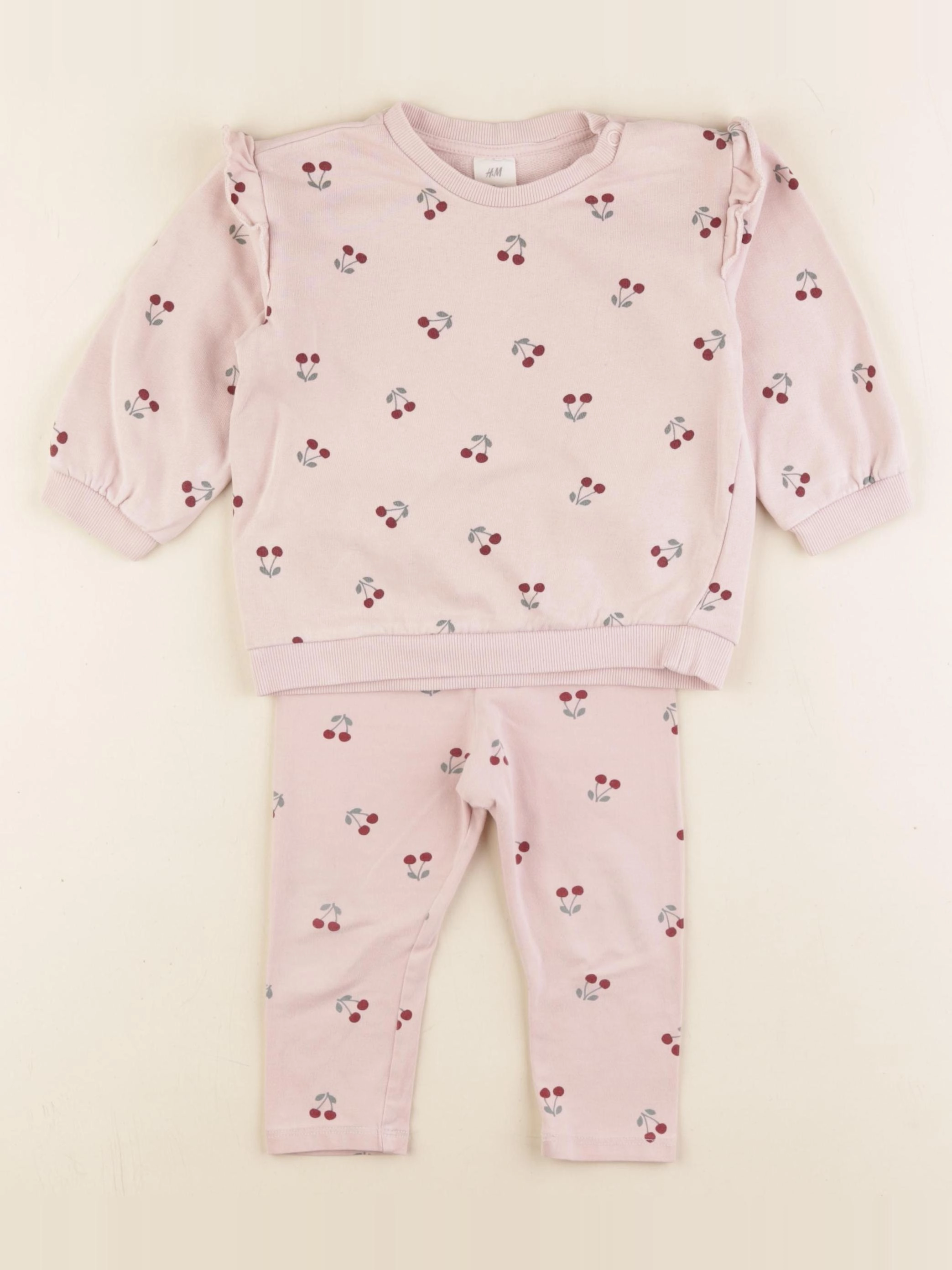 H&M - ensemble rose - 9/12 mois