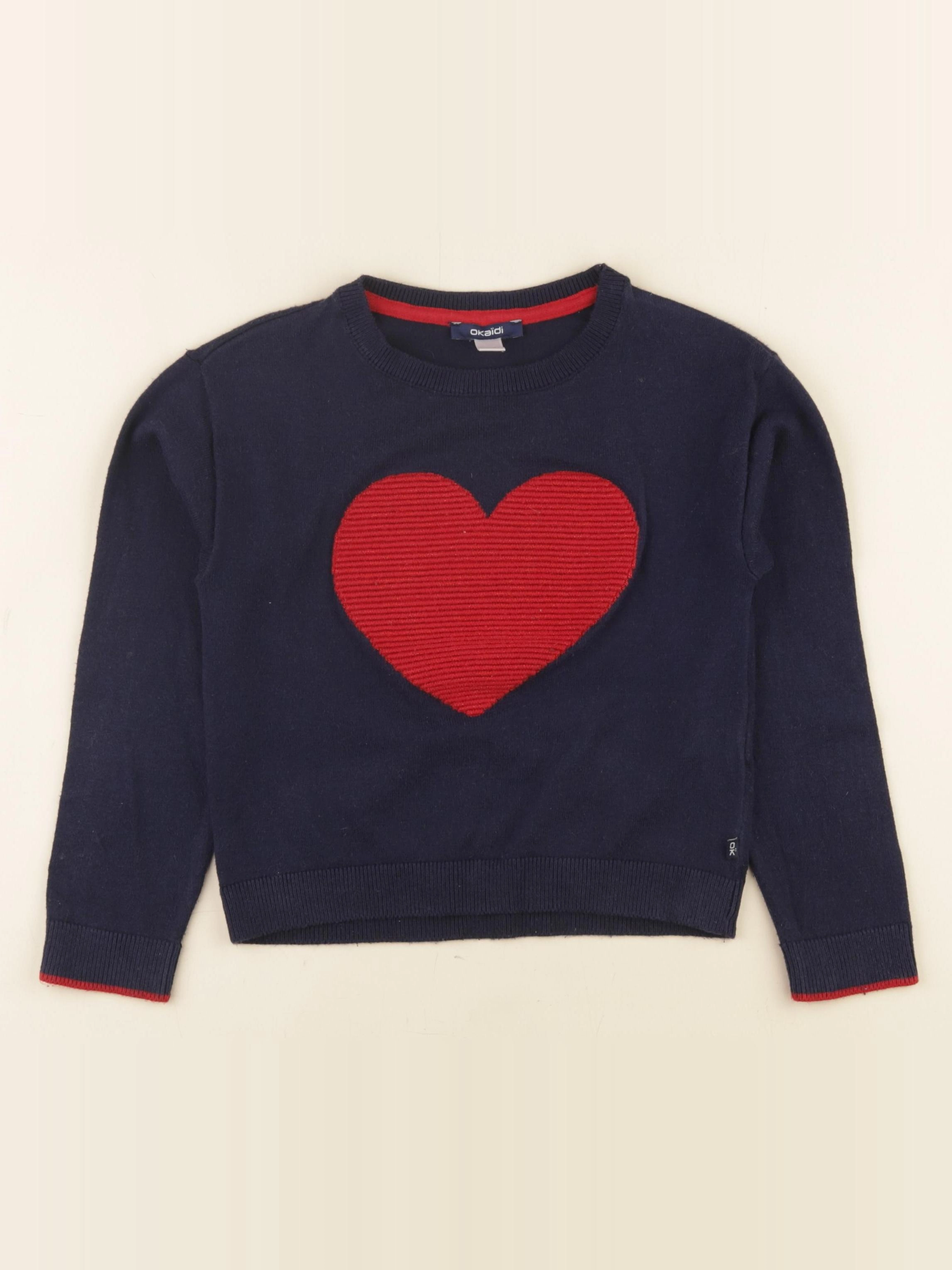 Okaidi - pull bleu, rouge - 8 ans
