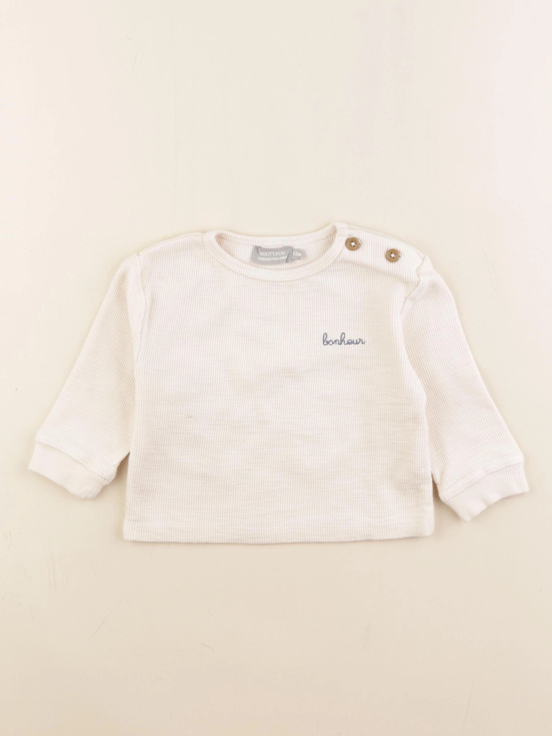 Boutchou - tee-shirt beige - 12 mois