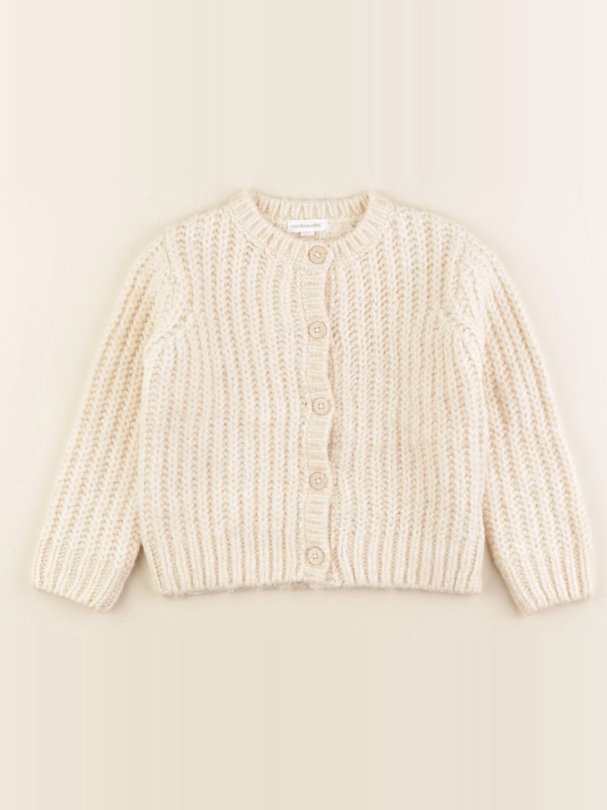 Vertbaudet - gilet beige - 3 ans