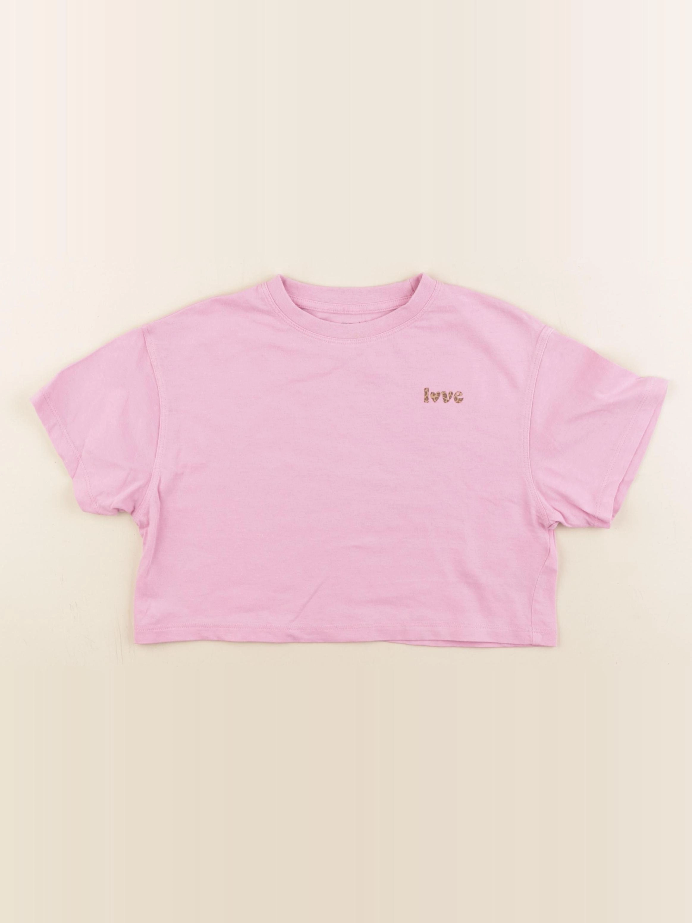 Vertbaudet - tee-shirt court rose - 4 ans