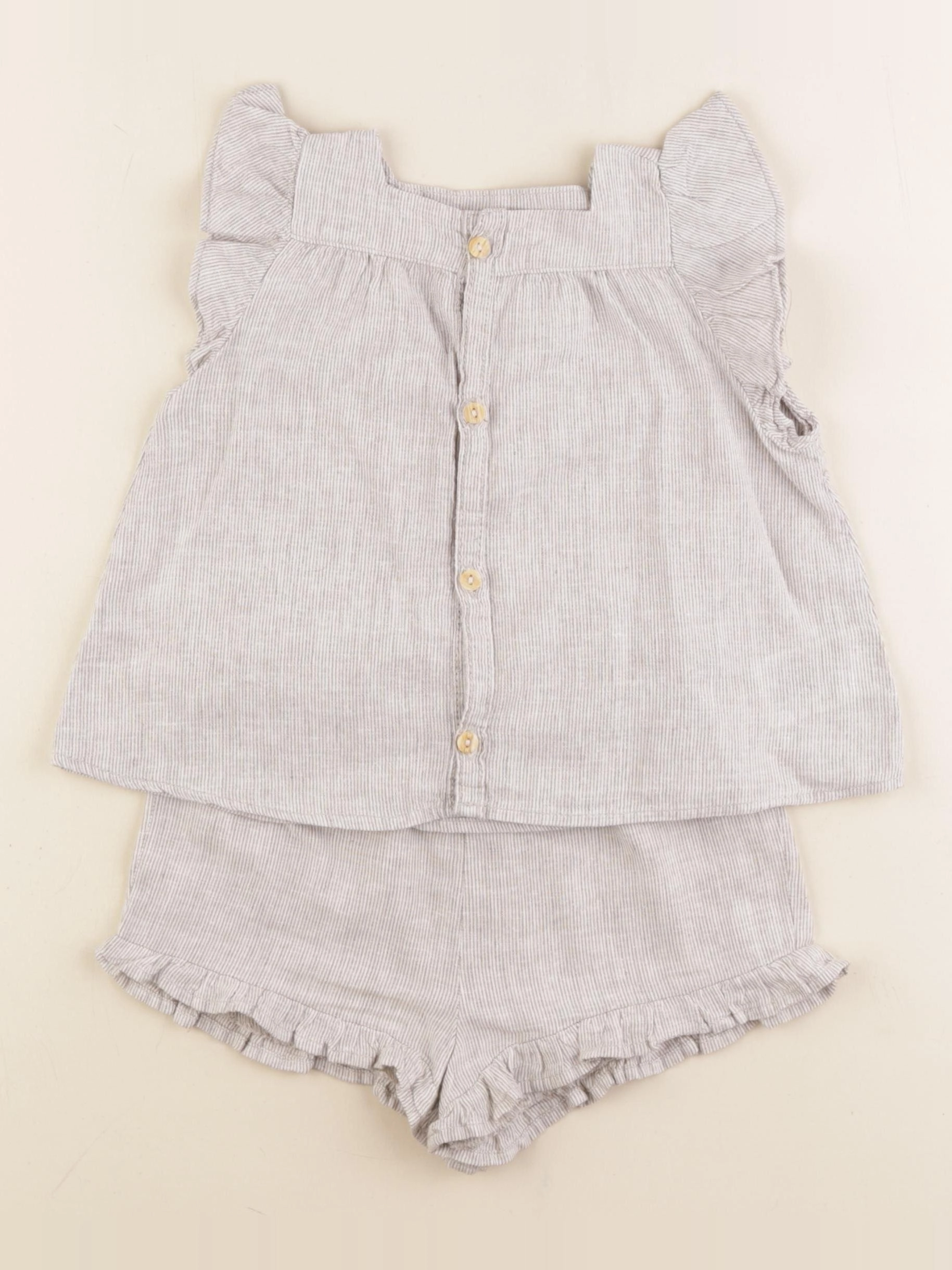 H&M - ensemble beige - 9/12 mois