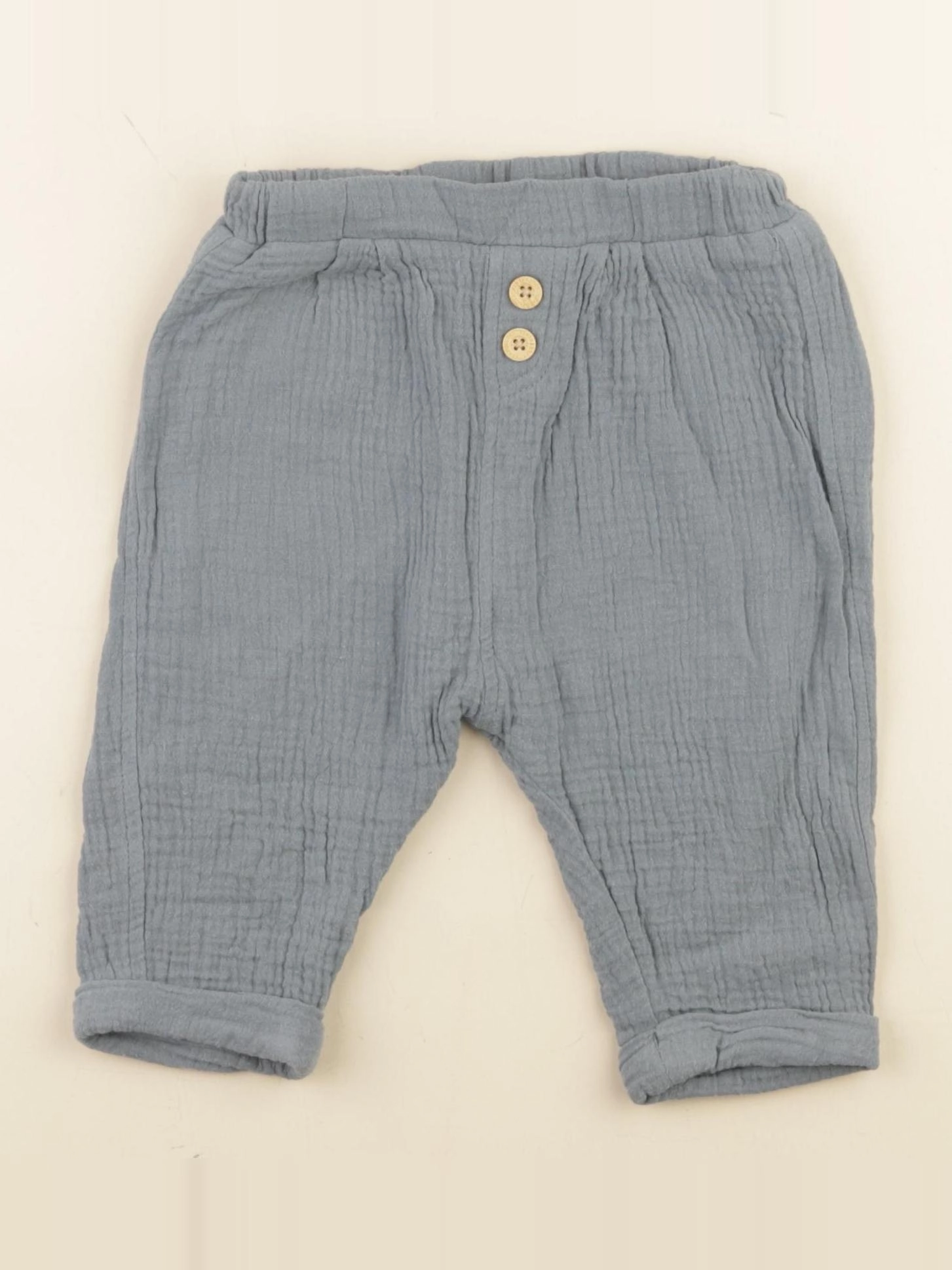 Vertbaudet - pantalon bleu - 12 mois