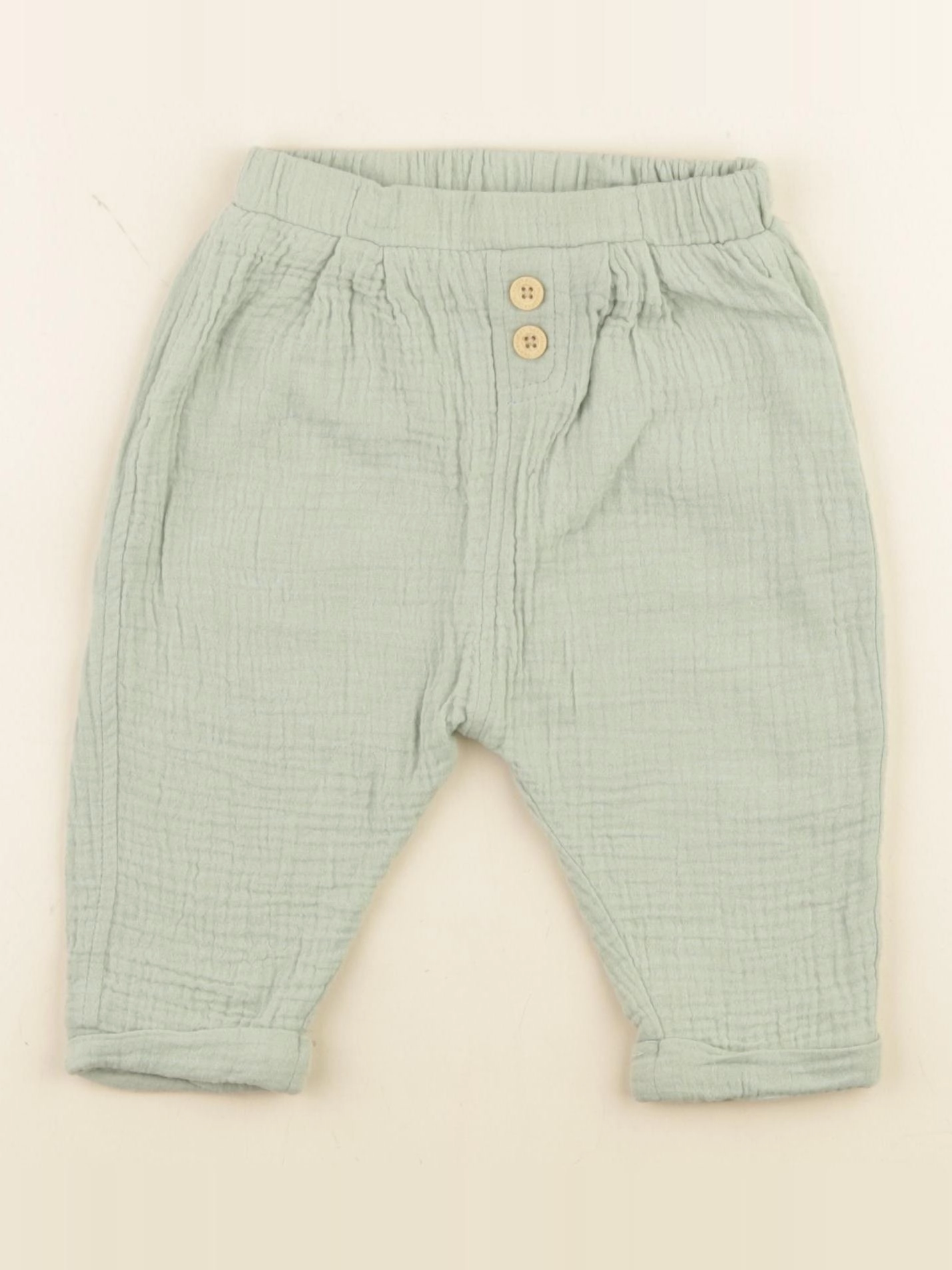 Vertbaudet - pantalon vert - 12 mois