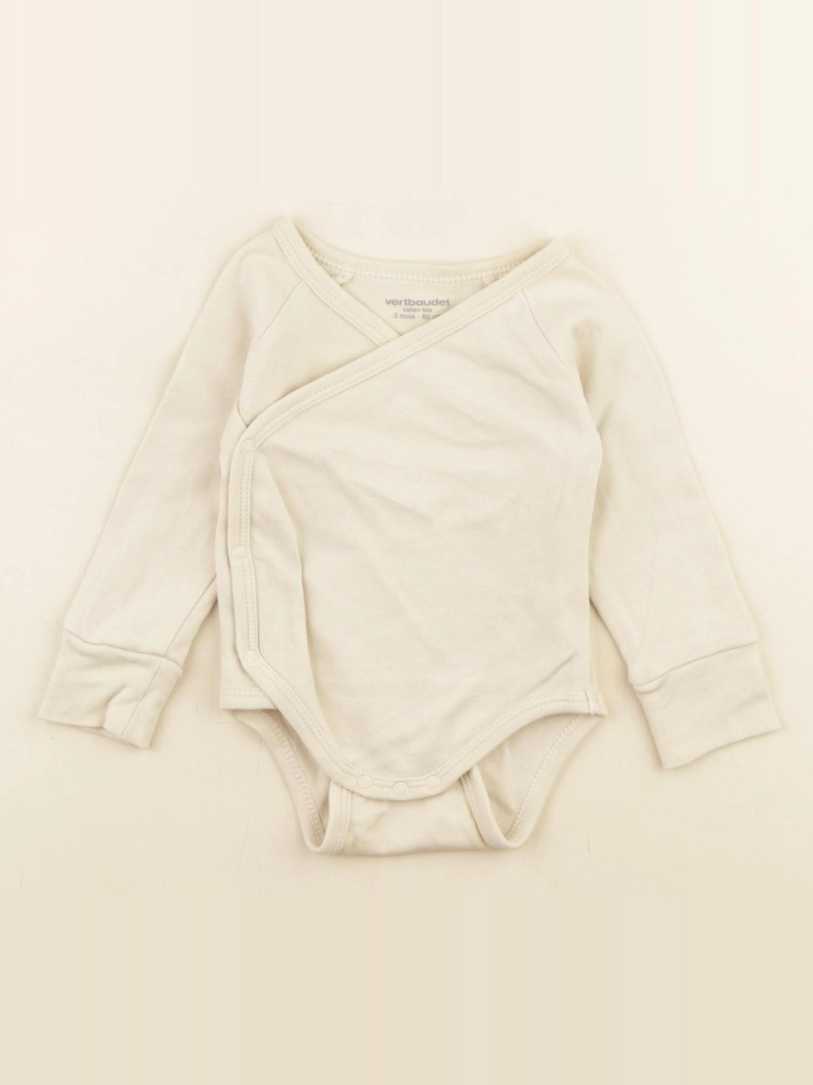 Vertbaudet - body beige - 3 mois