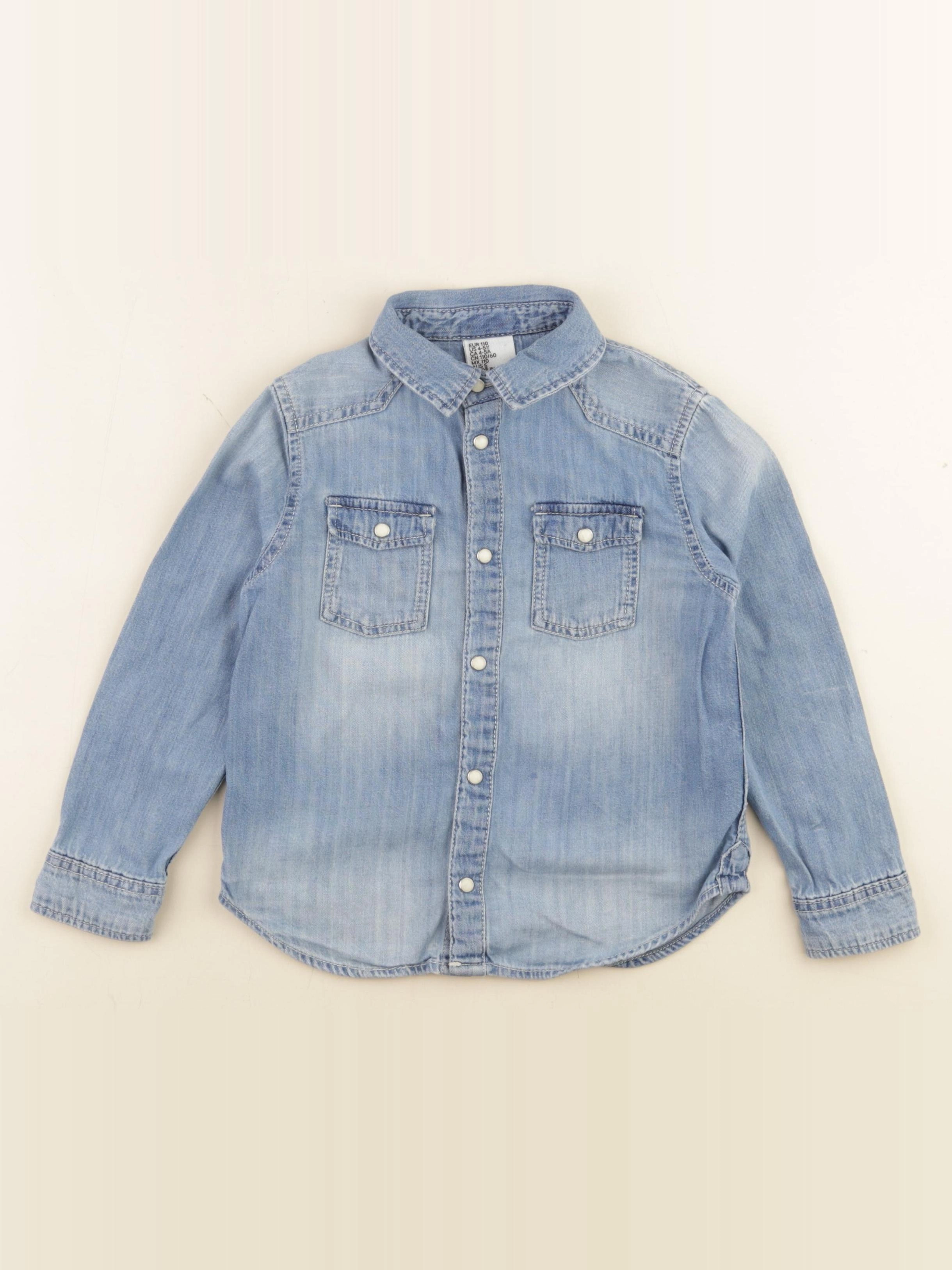 H&M - chemise bleu - 4/5 ans