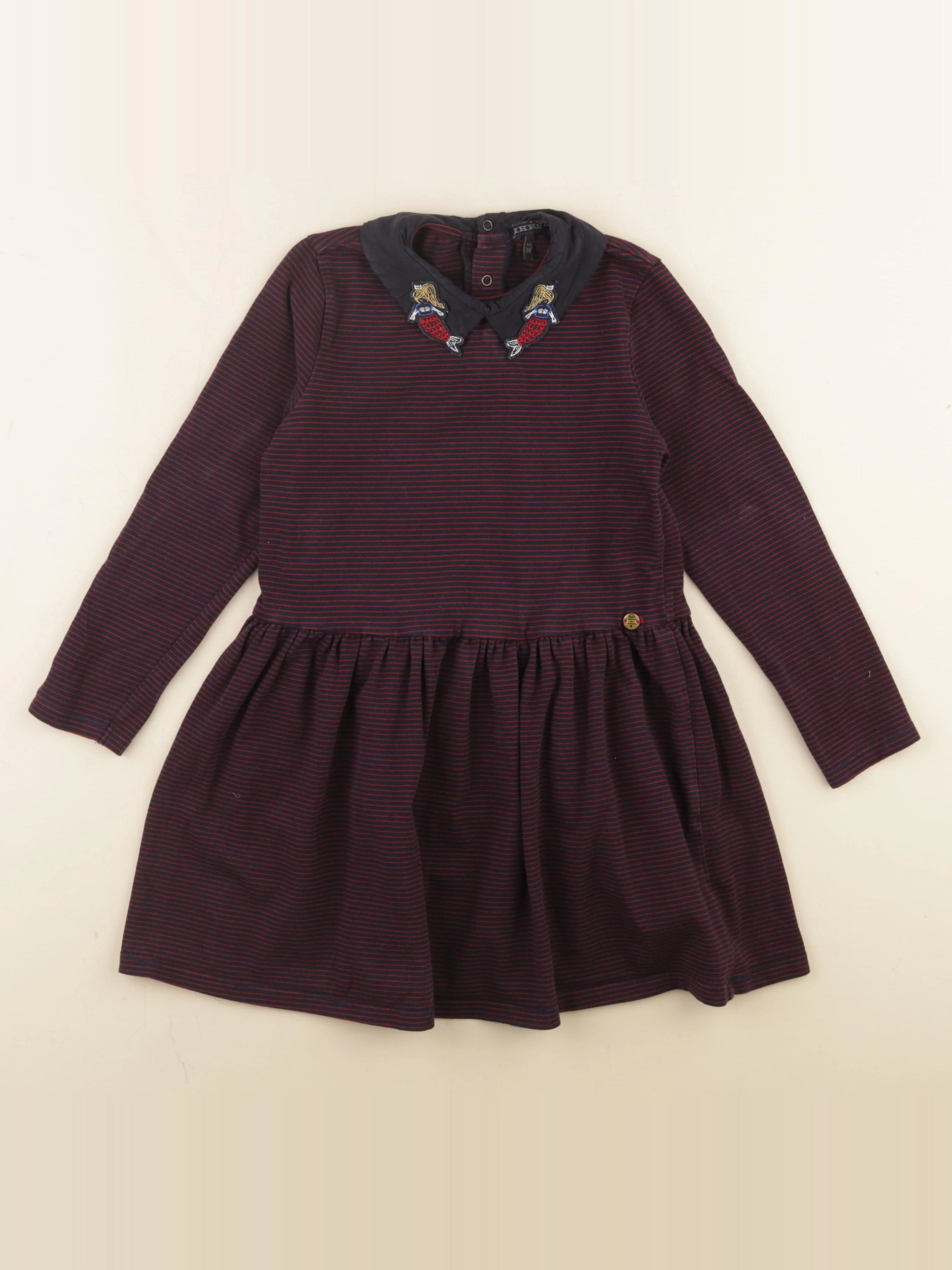 IKKS - robe bleu, rouge - 6 ans