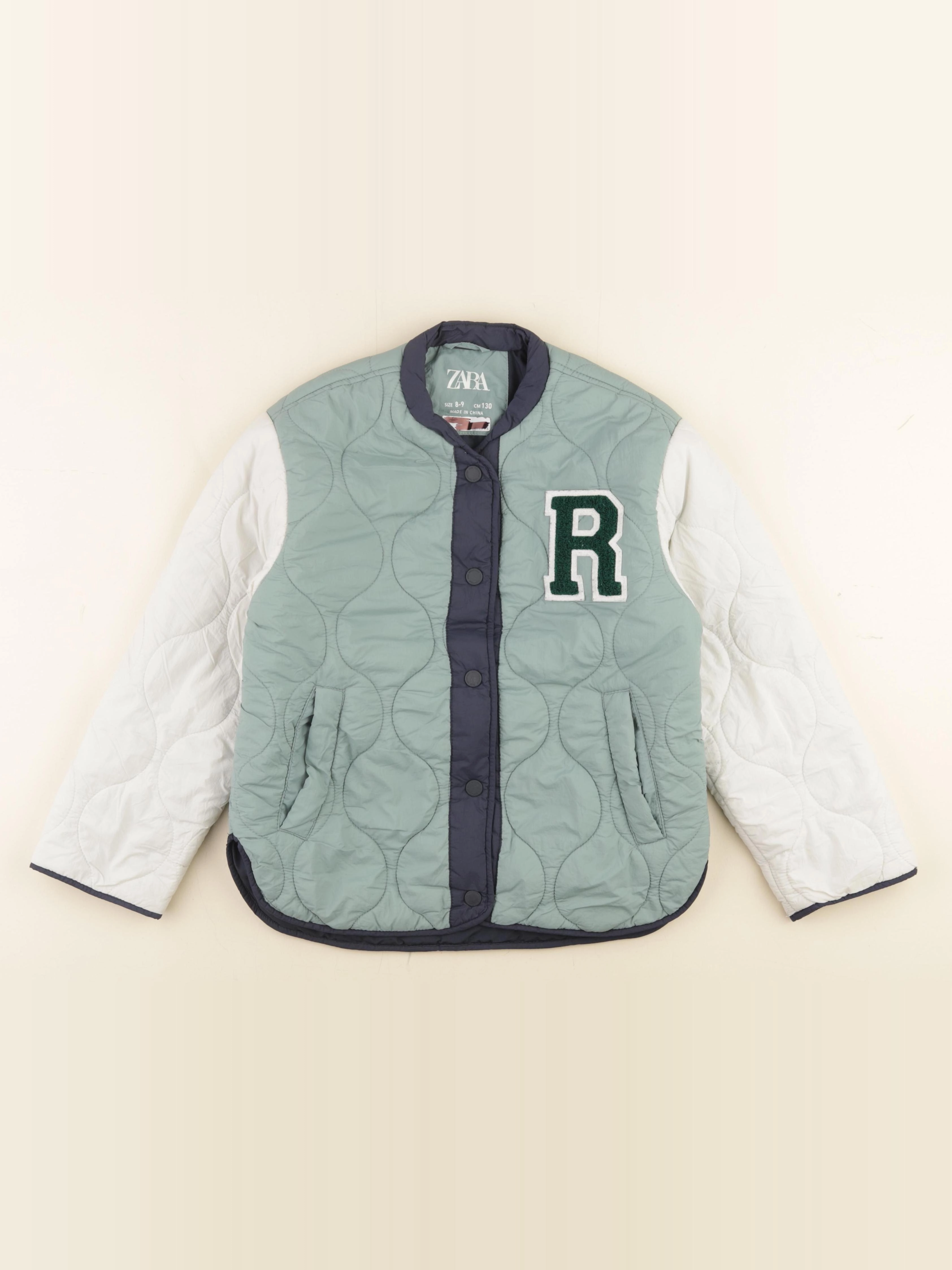 Zara - doudoune vert, beige - 8/9 ans