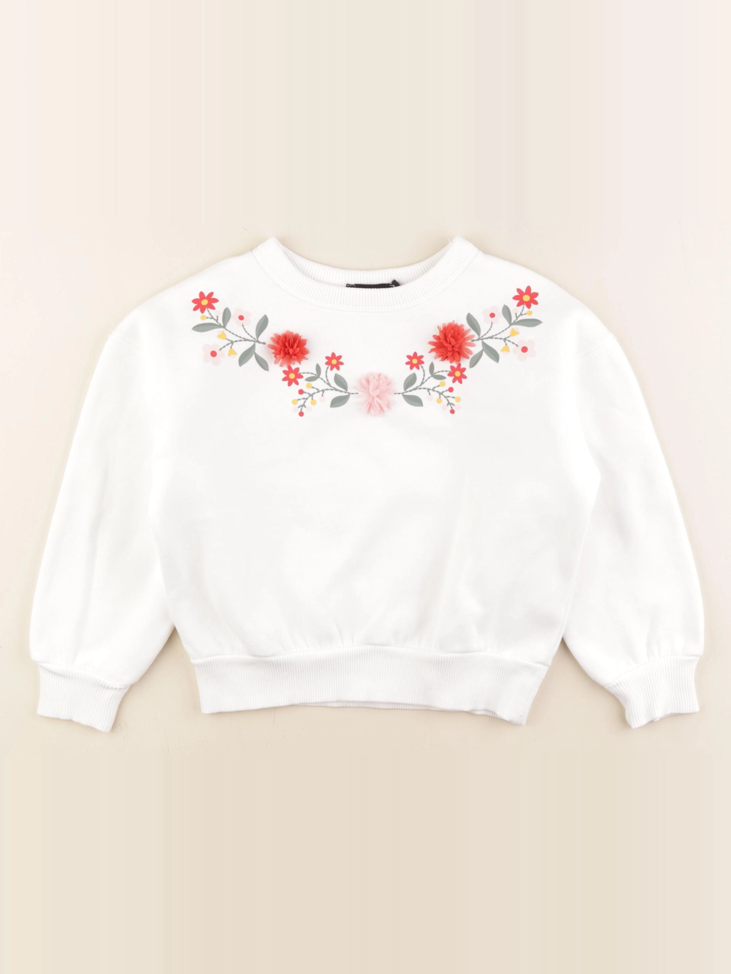 Monoprix - sweat blanc - 8 ans