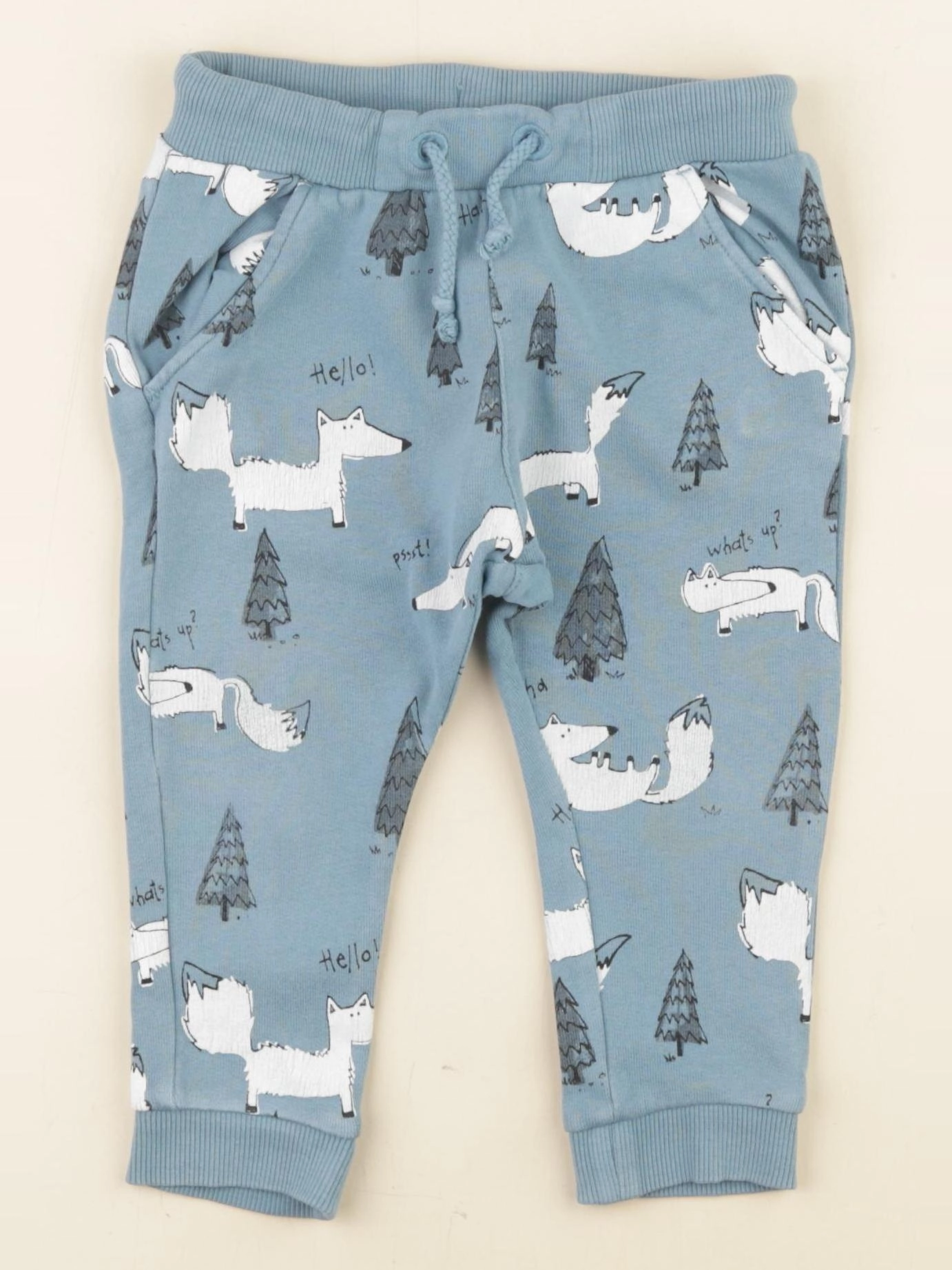 H&M - pantalon bleu - 9/12 mois