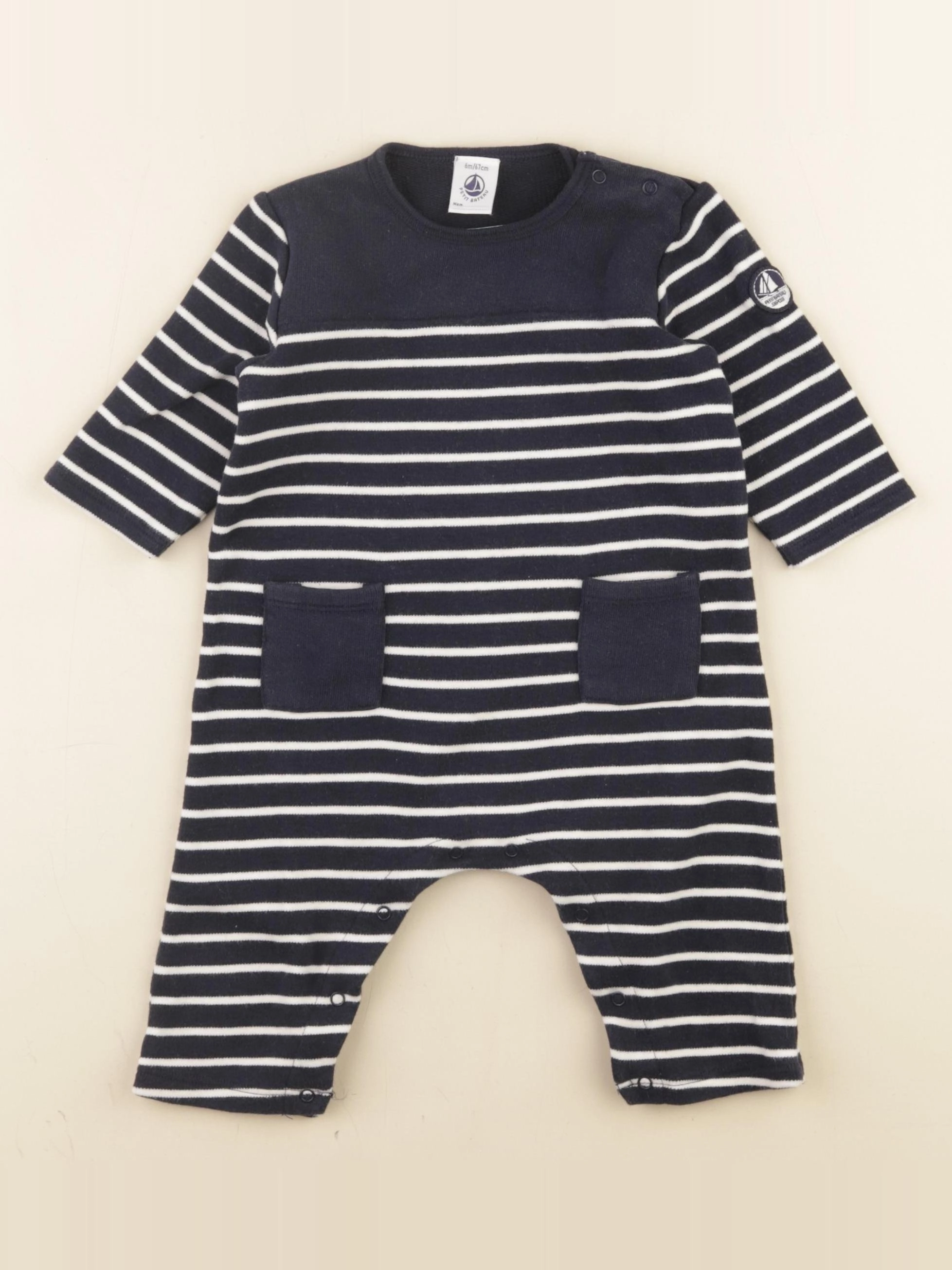 Petit Bateau - combinaison bleu - 6 mois