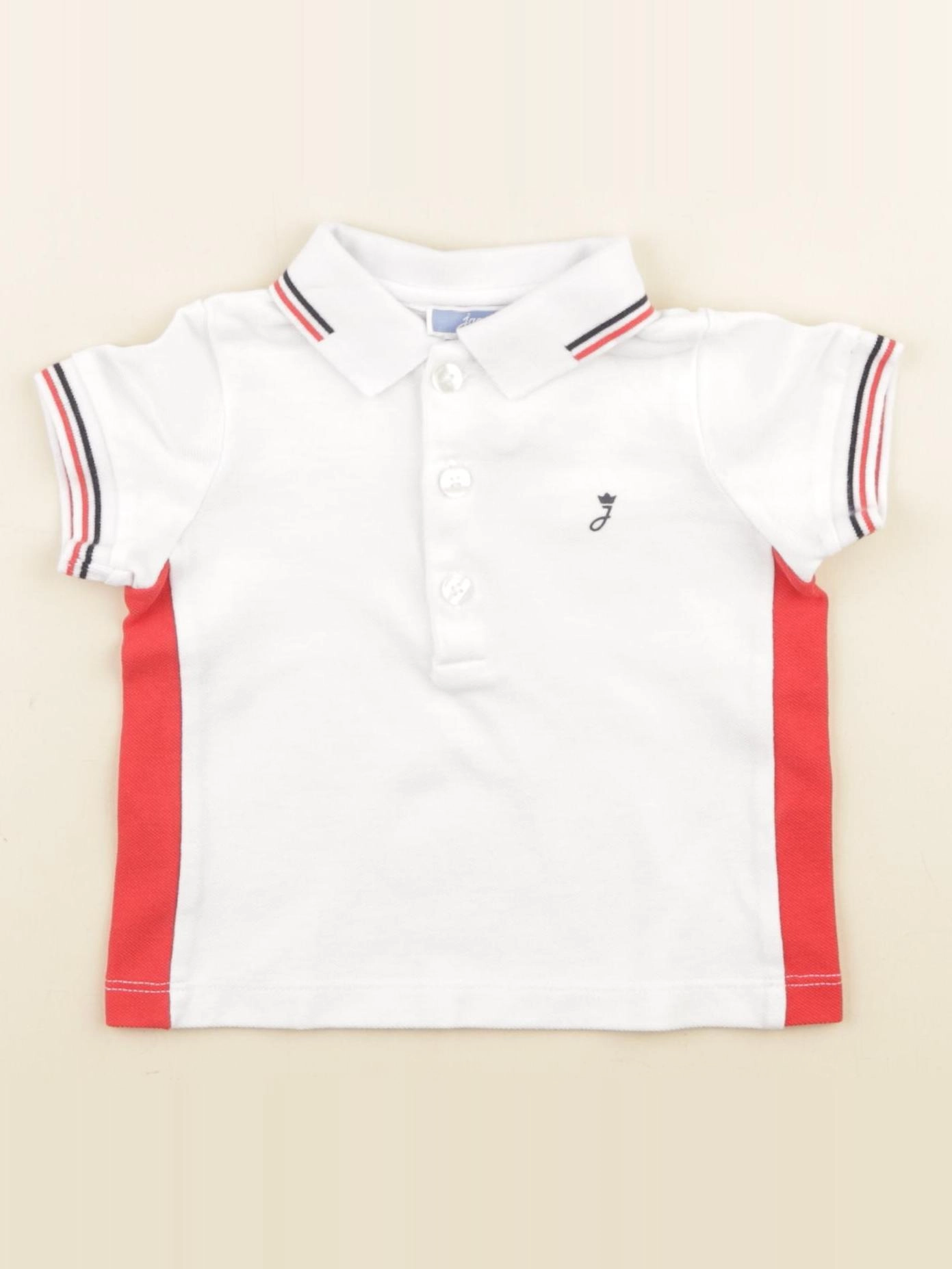 Petit Bateau - polo blanc - 6 mois