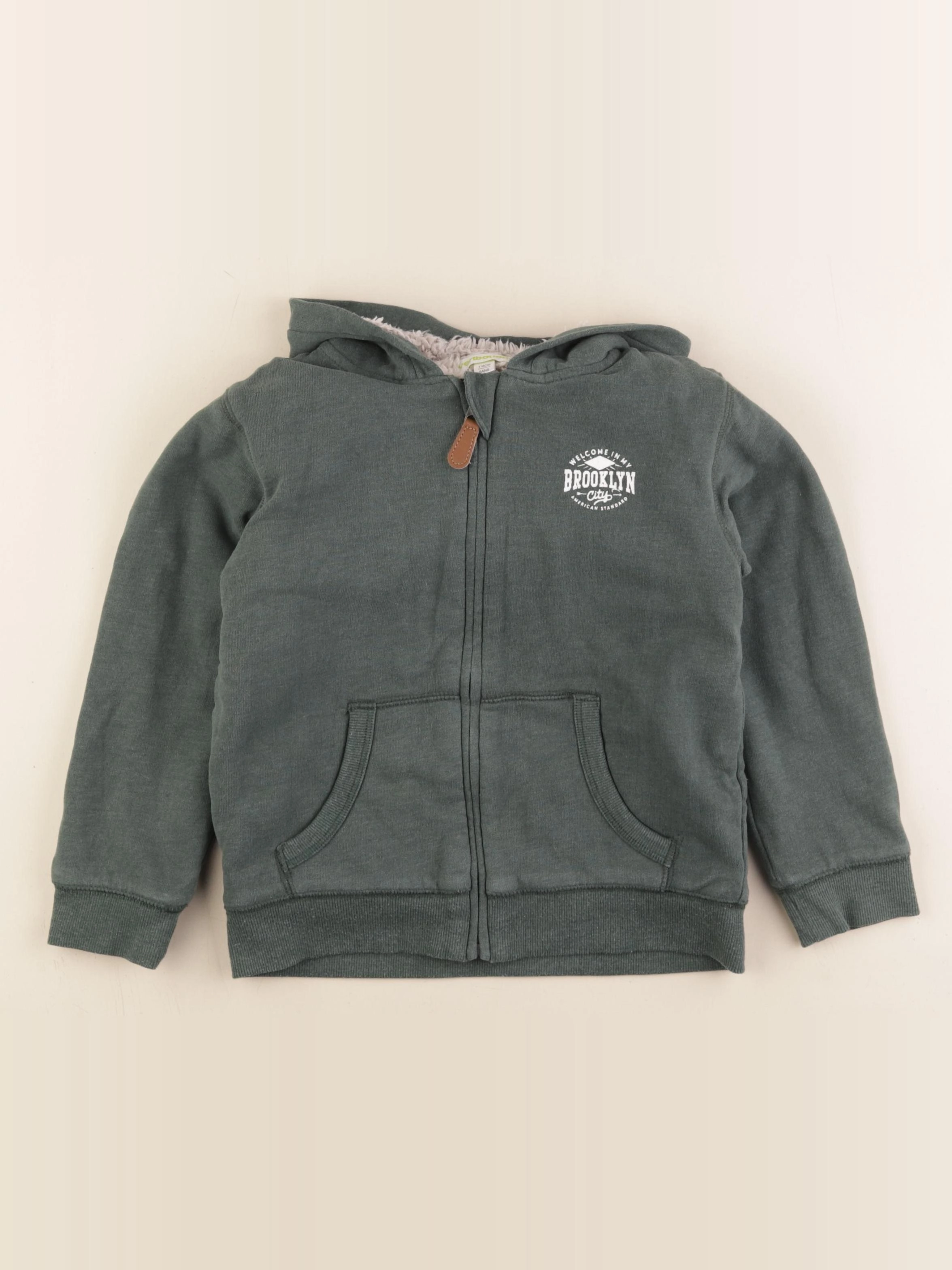 Vertbaudet - sweat vert - 6 ans