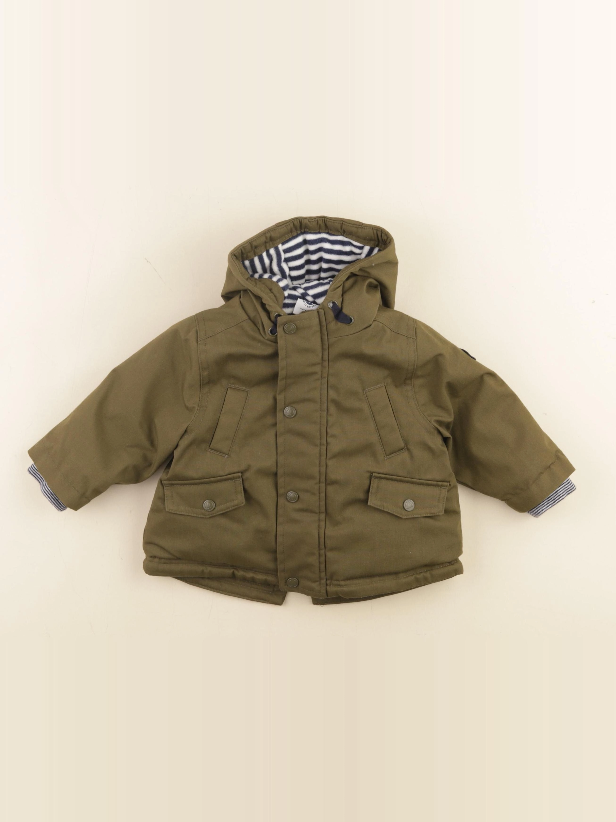 Petit Bateau - parka vert - 6 mois