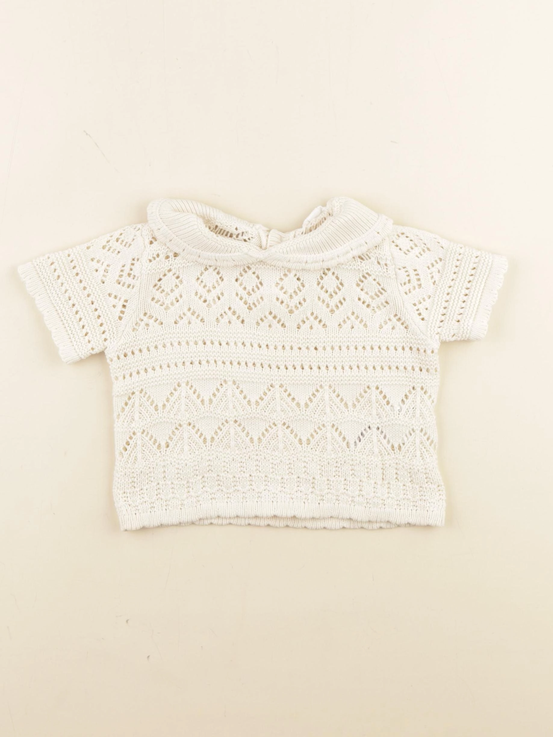 Vertbaudet - pull beige - 9 mois