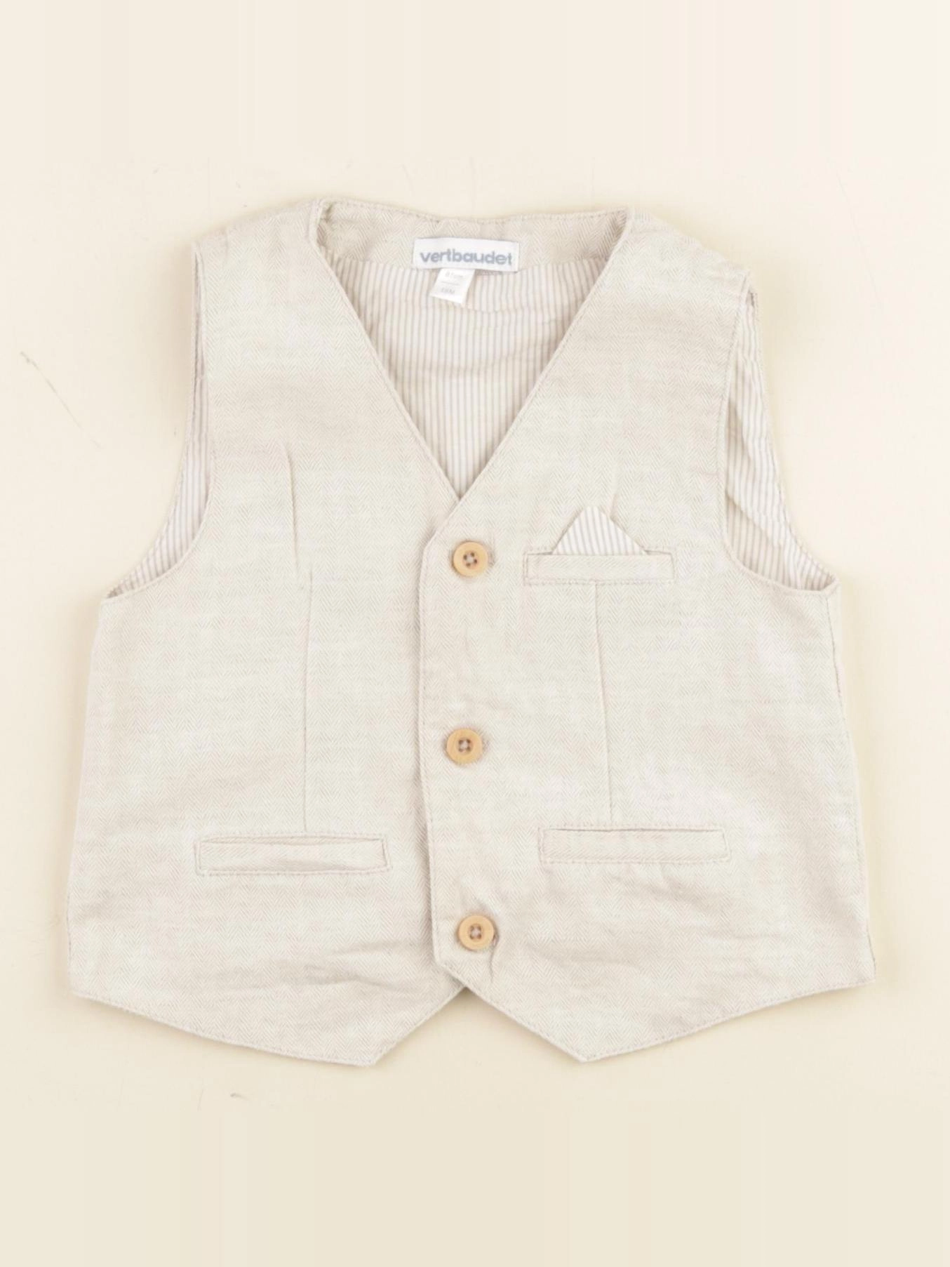 Vertbaudet - gilet beige - 18 mois
