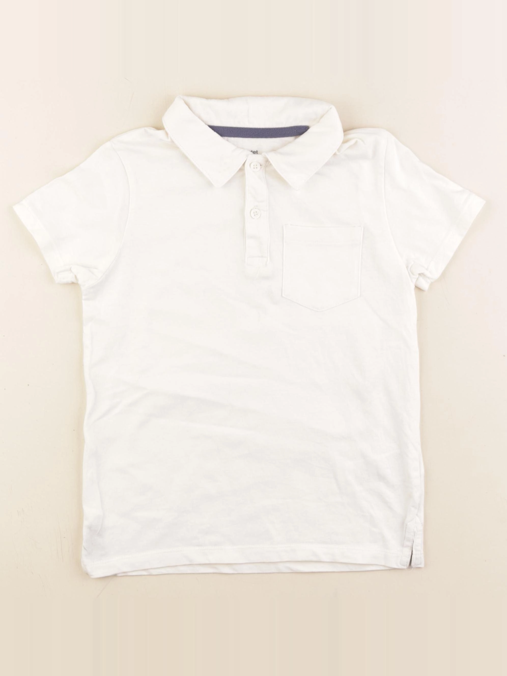 Vertbaudet - polo blanc - 6 ans