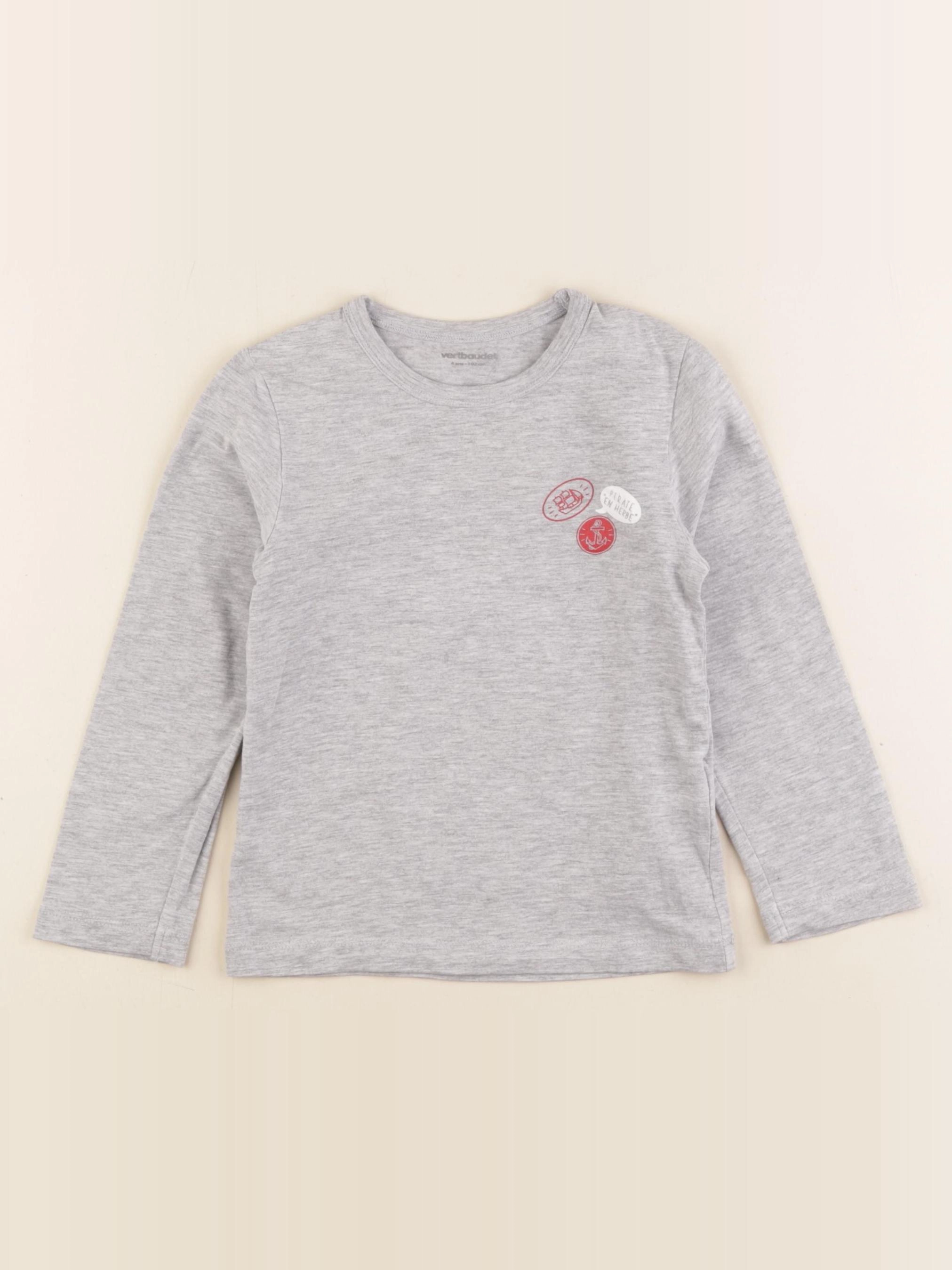 Vertbaudet - tee-shirt gris - 4 ans