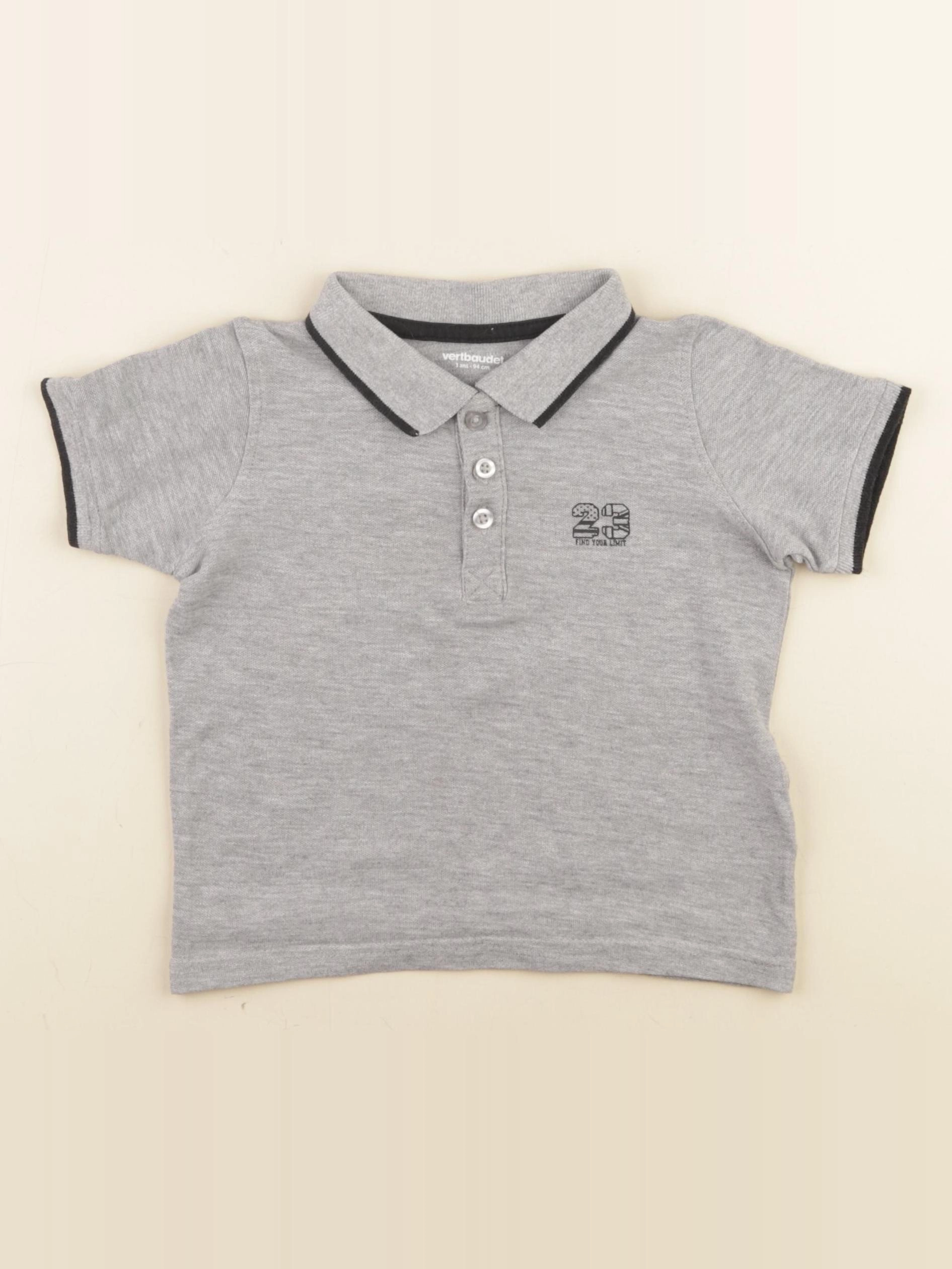 Vertbaudet - polo gris - 3 ans