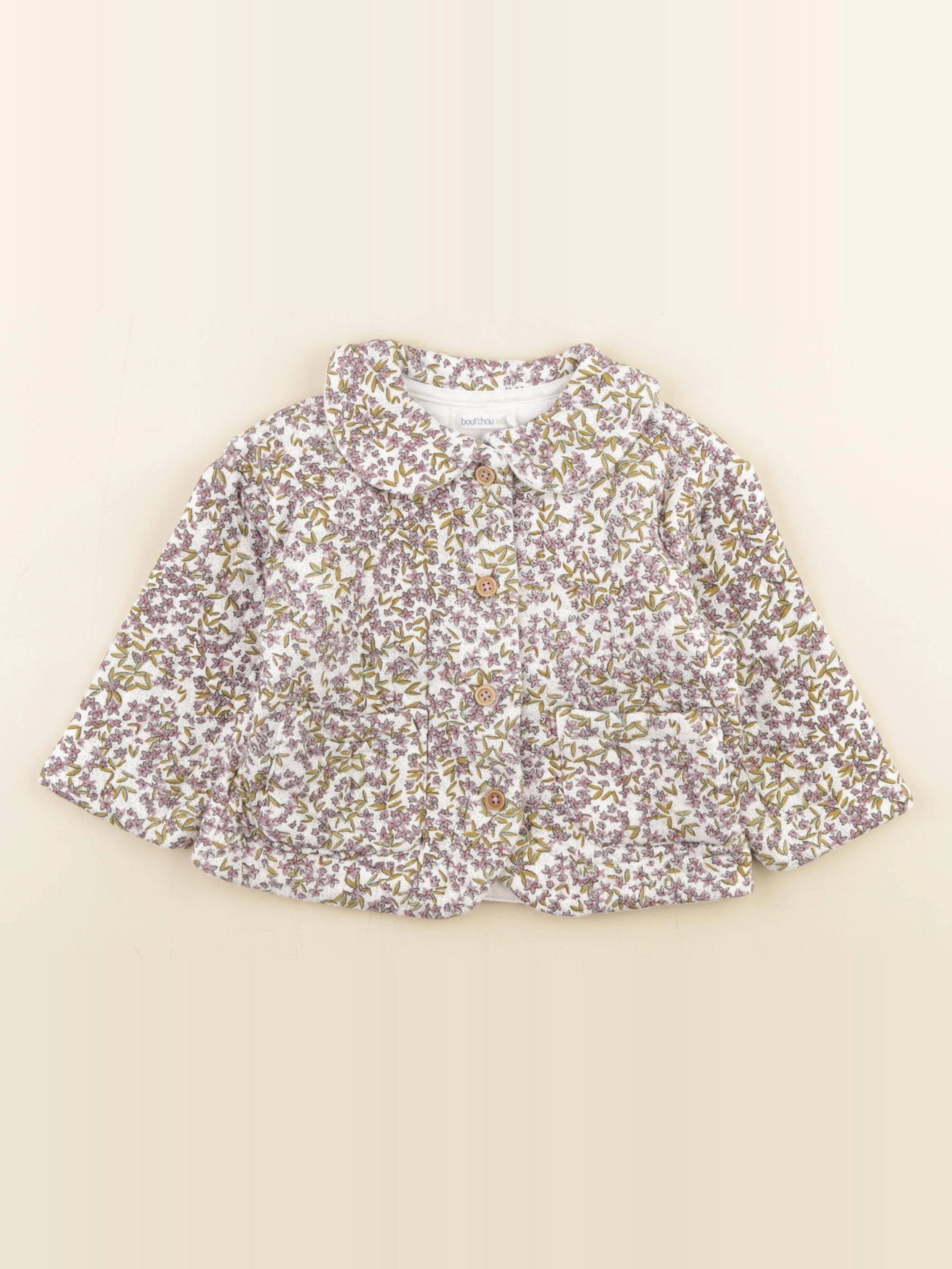 Boutchou - veste blanc, violet - 12 mois