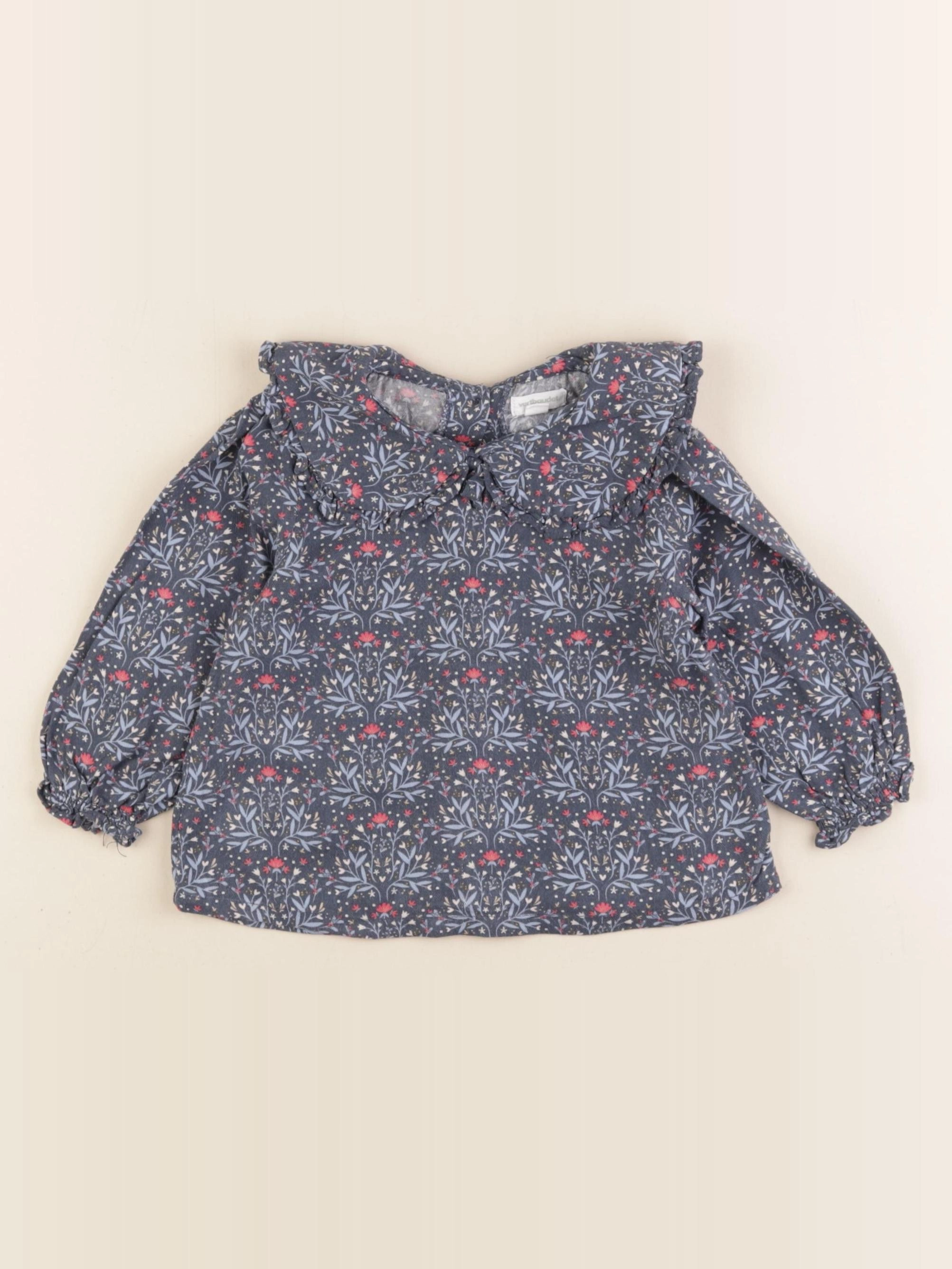 Vertbaudet - blouse bleu - 12 mois