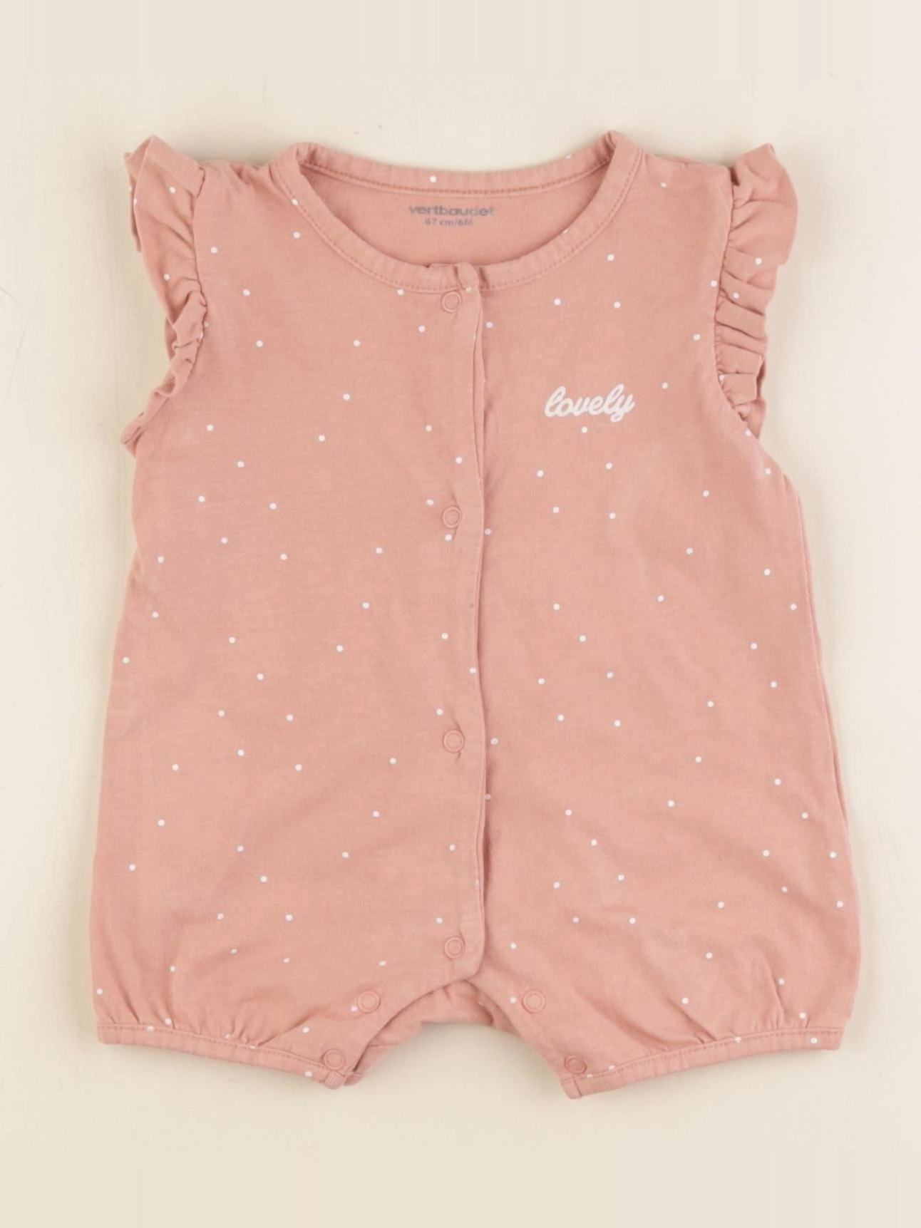 Vertbaudet - combinaison rose - 6 mois