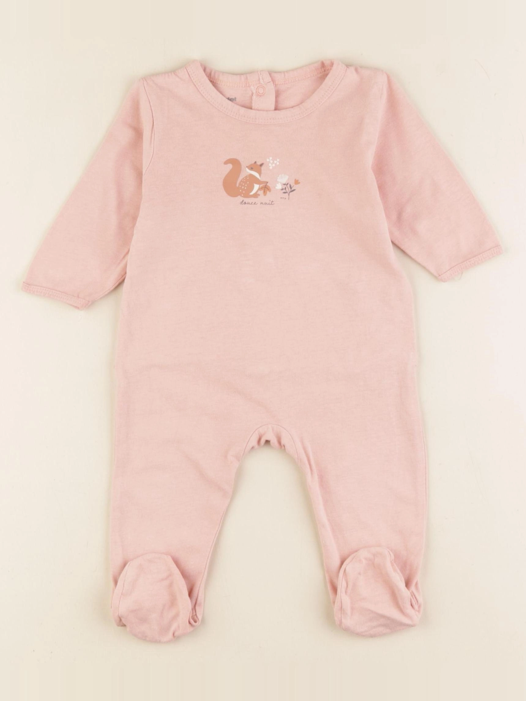 Vertbaudet - pyjama coton rose - 3 mois