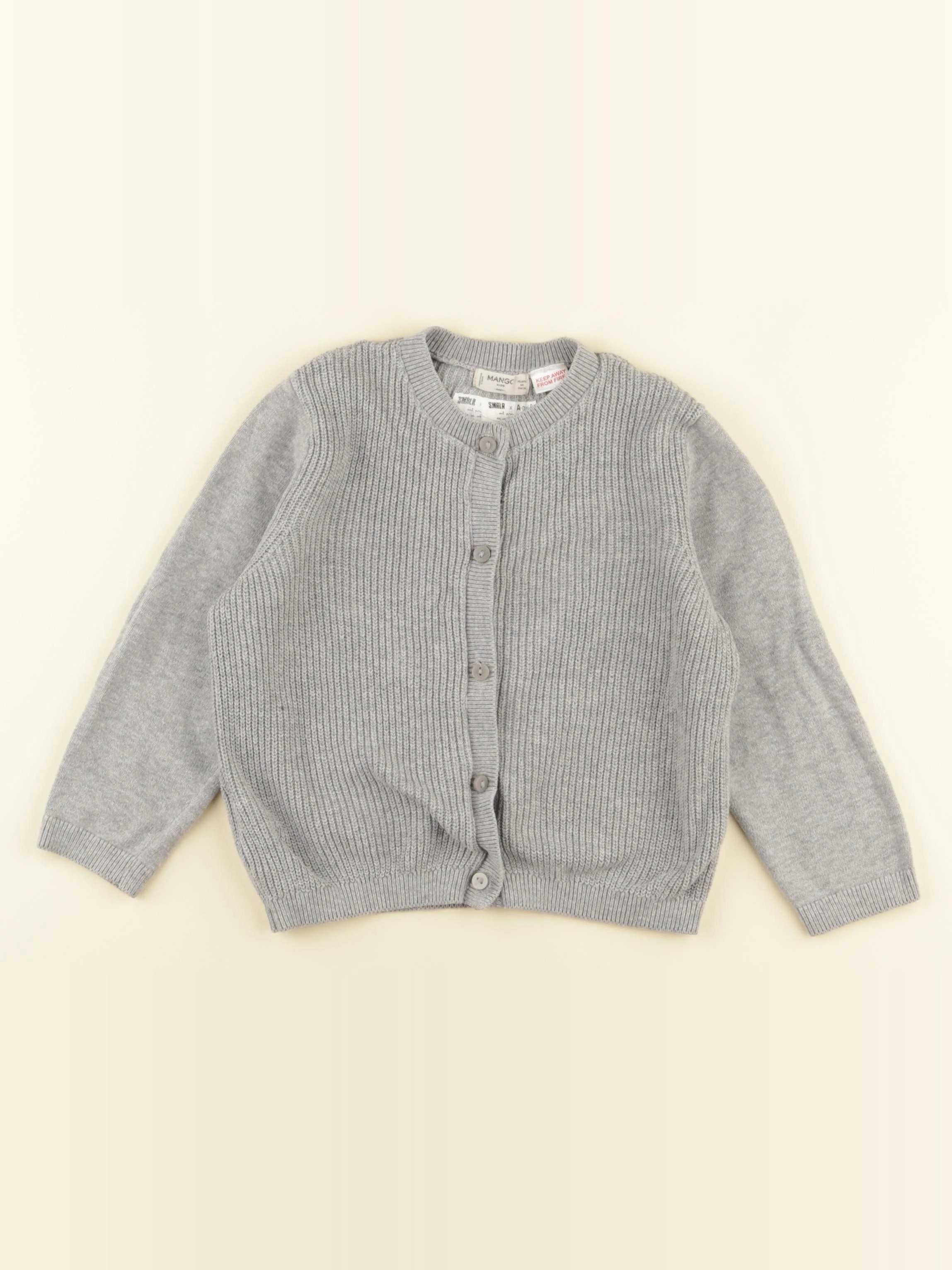 Mango - gilet gris - 3/4 ans