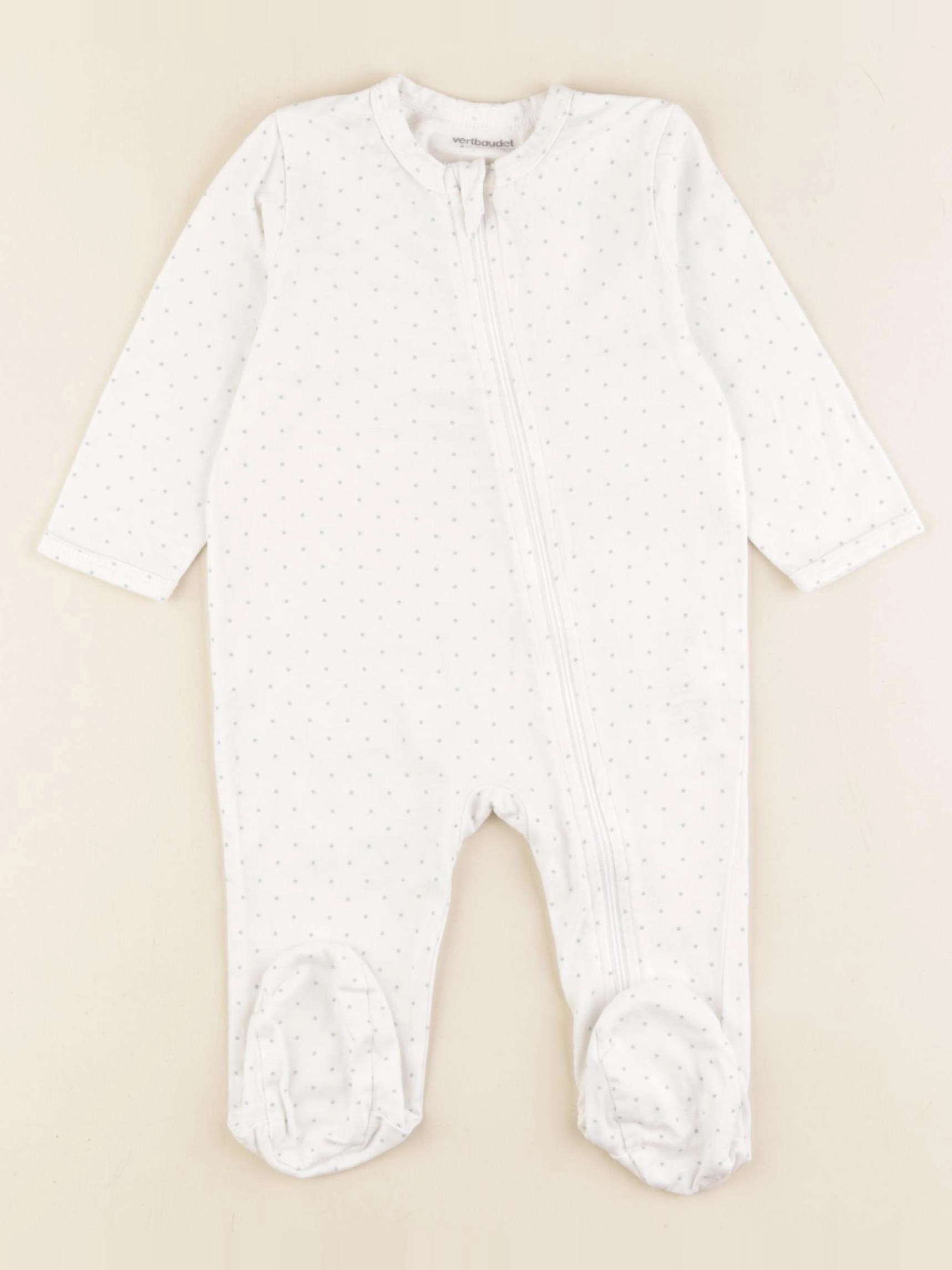 Vertbaudet - pyjama coton blanc - 6 mois