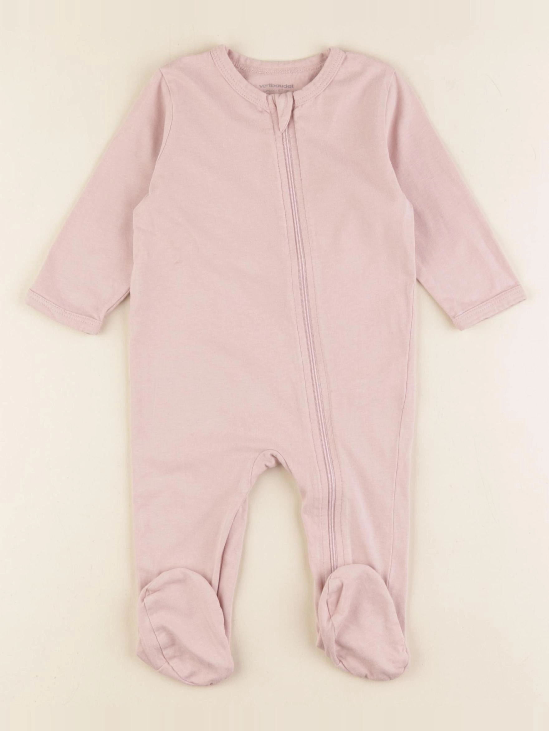 Vertbaudet - pyjama coton rose - 6 mois